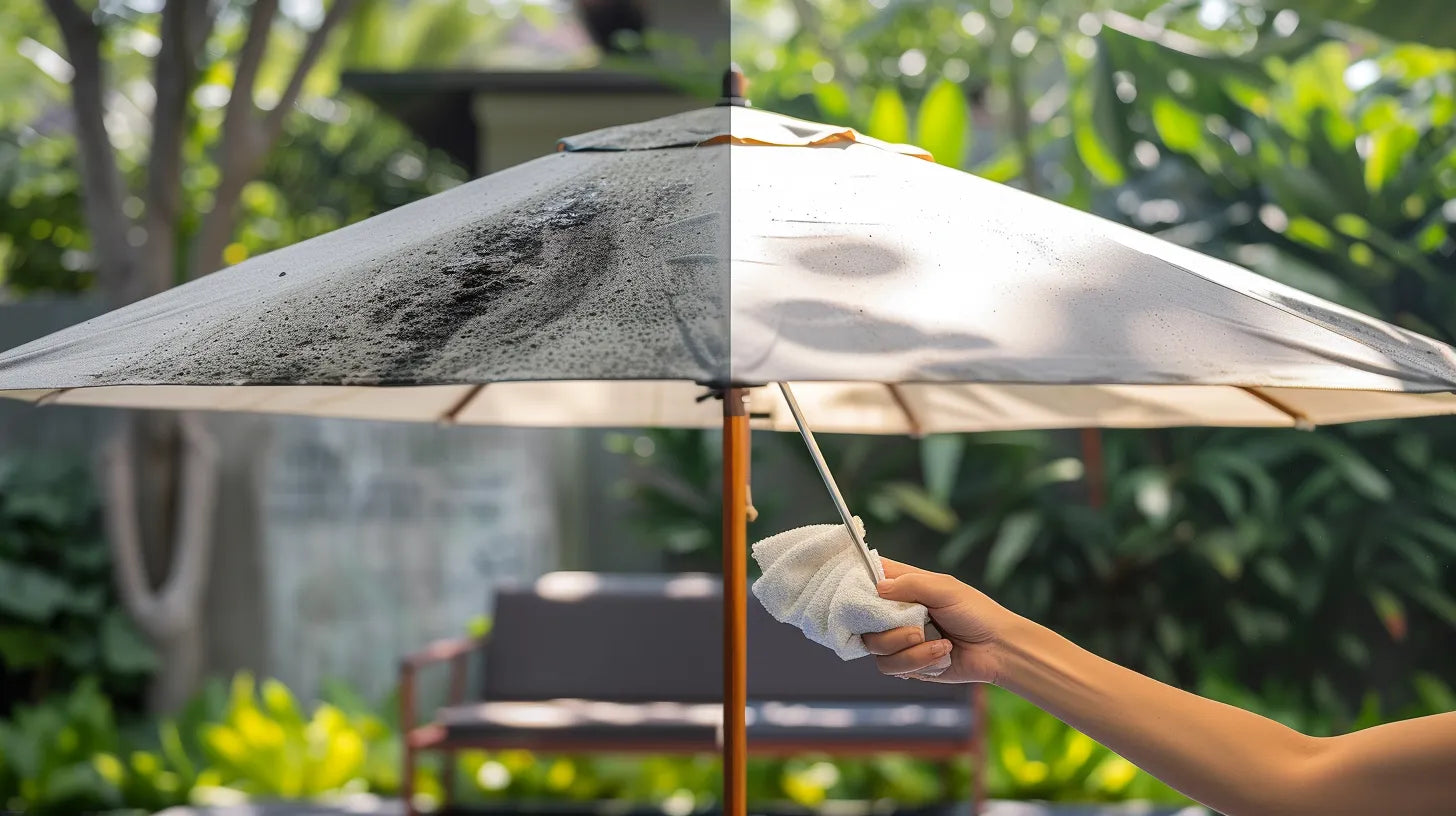 dying patio umbrella Death's A Beach Art by Brian Butler. A woman died after being