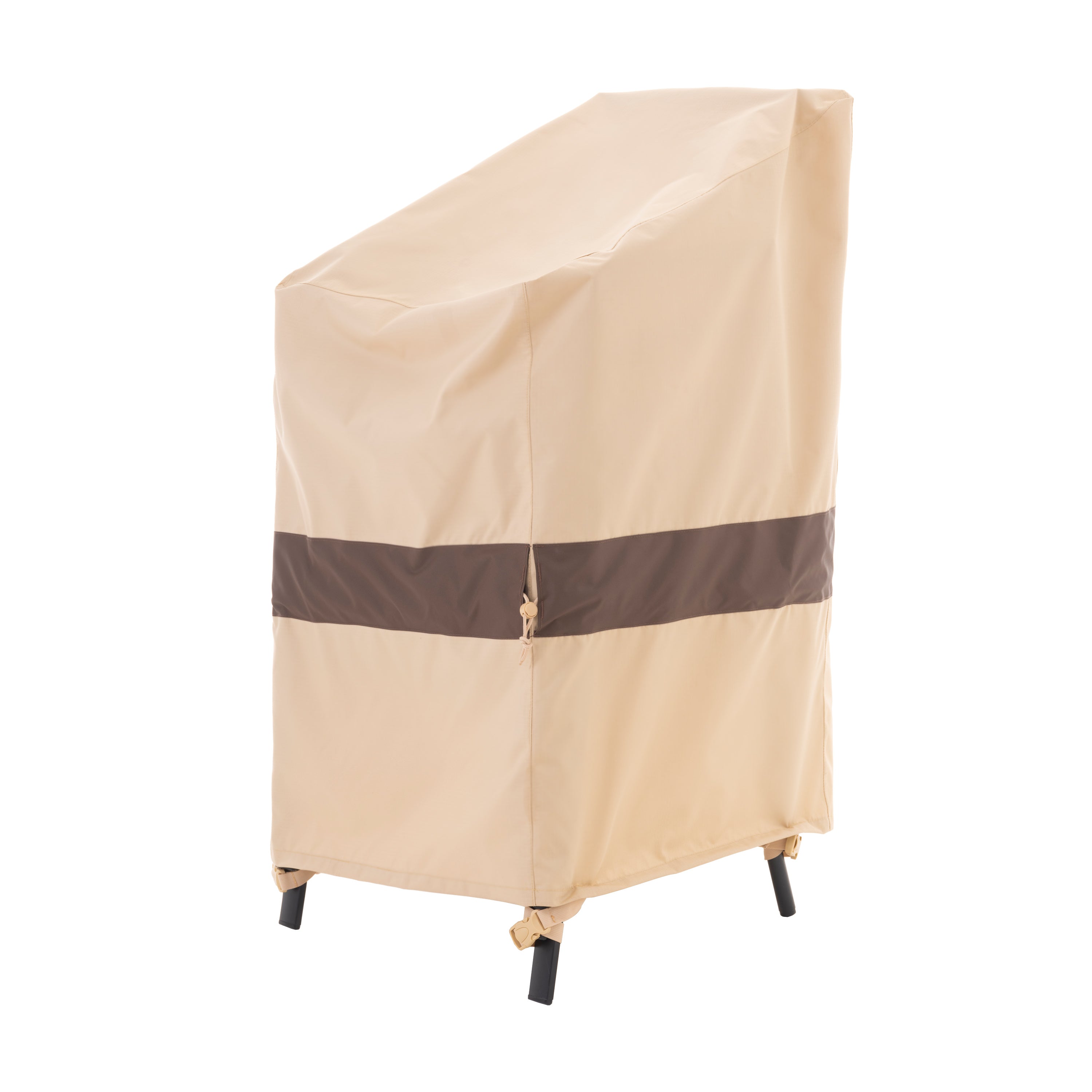 Waterproof Outdoor Patio Stackable Chair Cover - Beige+Coffee - Dancing Garden Collection