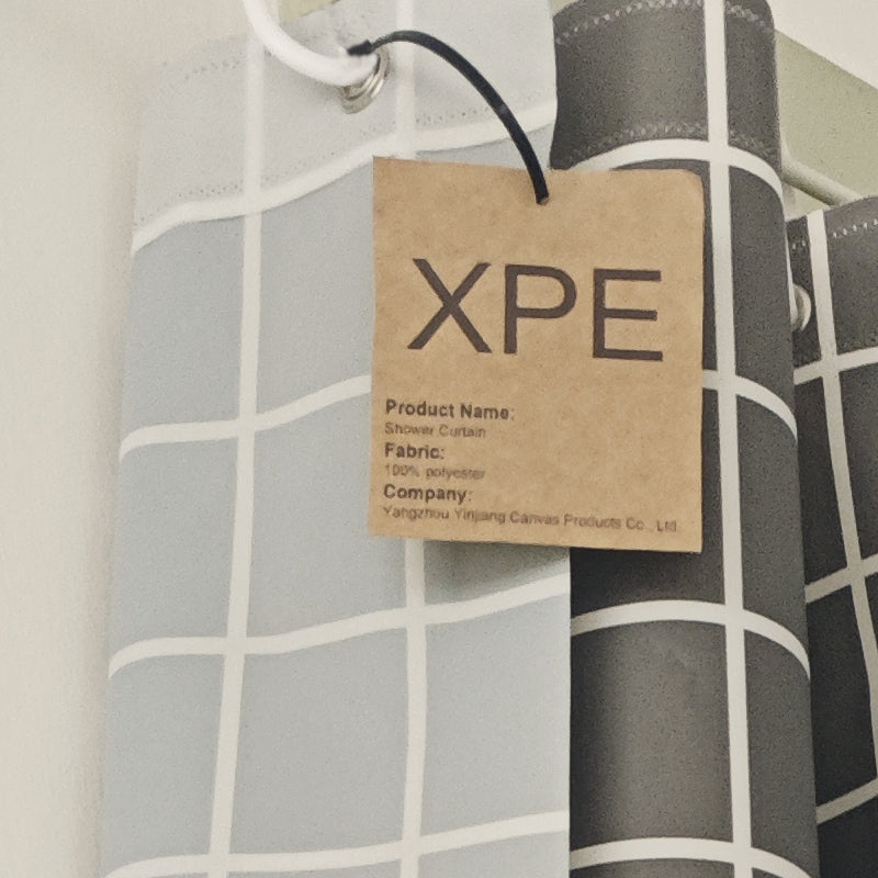 Durable Waterproof Polyester Shower Curtain with Plastic Hooks for Bathroom