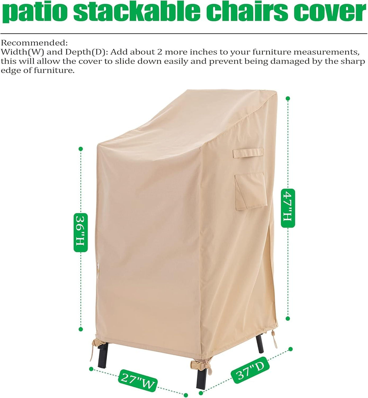 2025 Edition Waterproof Outdoor Patio Chair Cover - Beige.