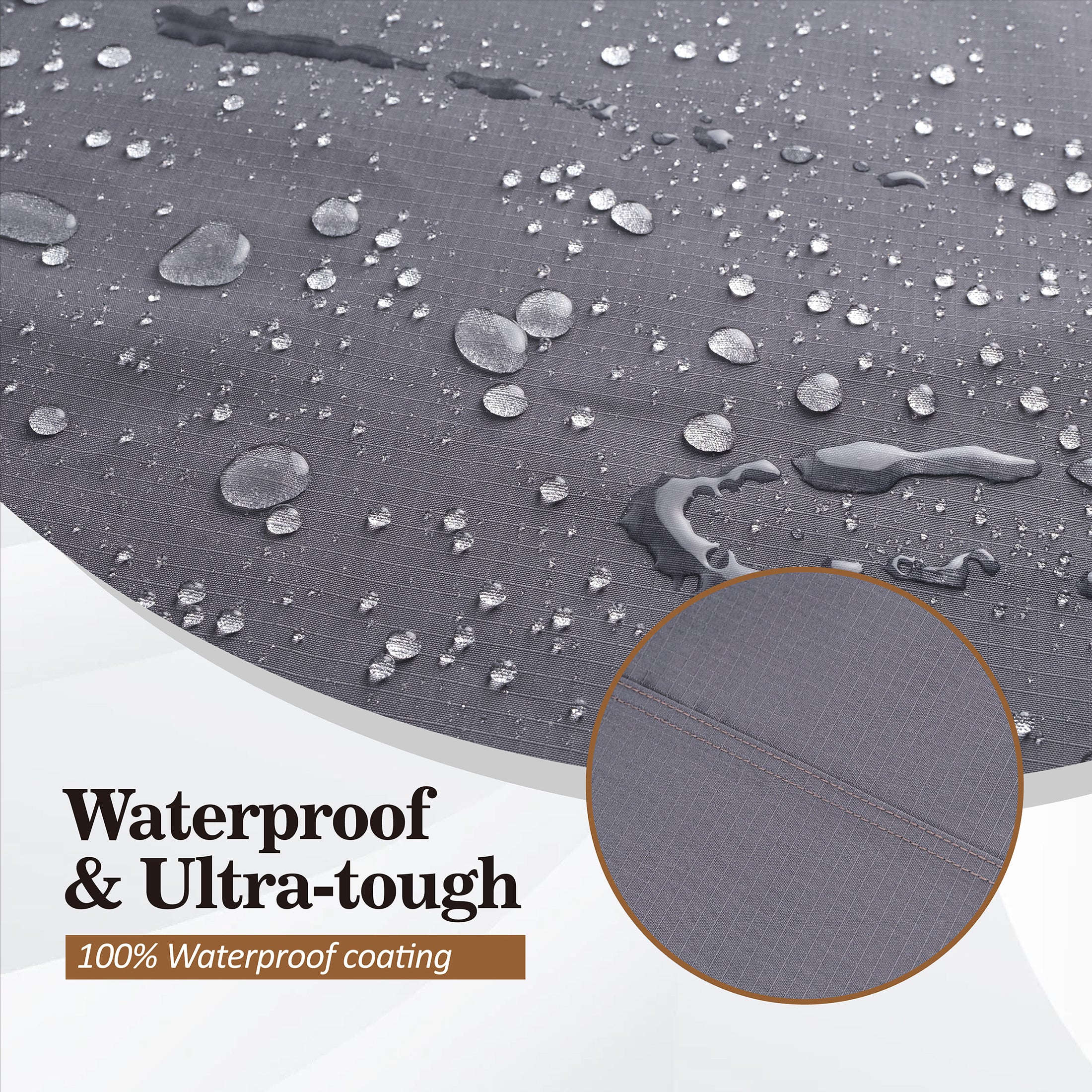 Waterproof Outdoor Patio Round Cover - Gray - Dancing Garden Collection