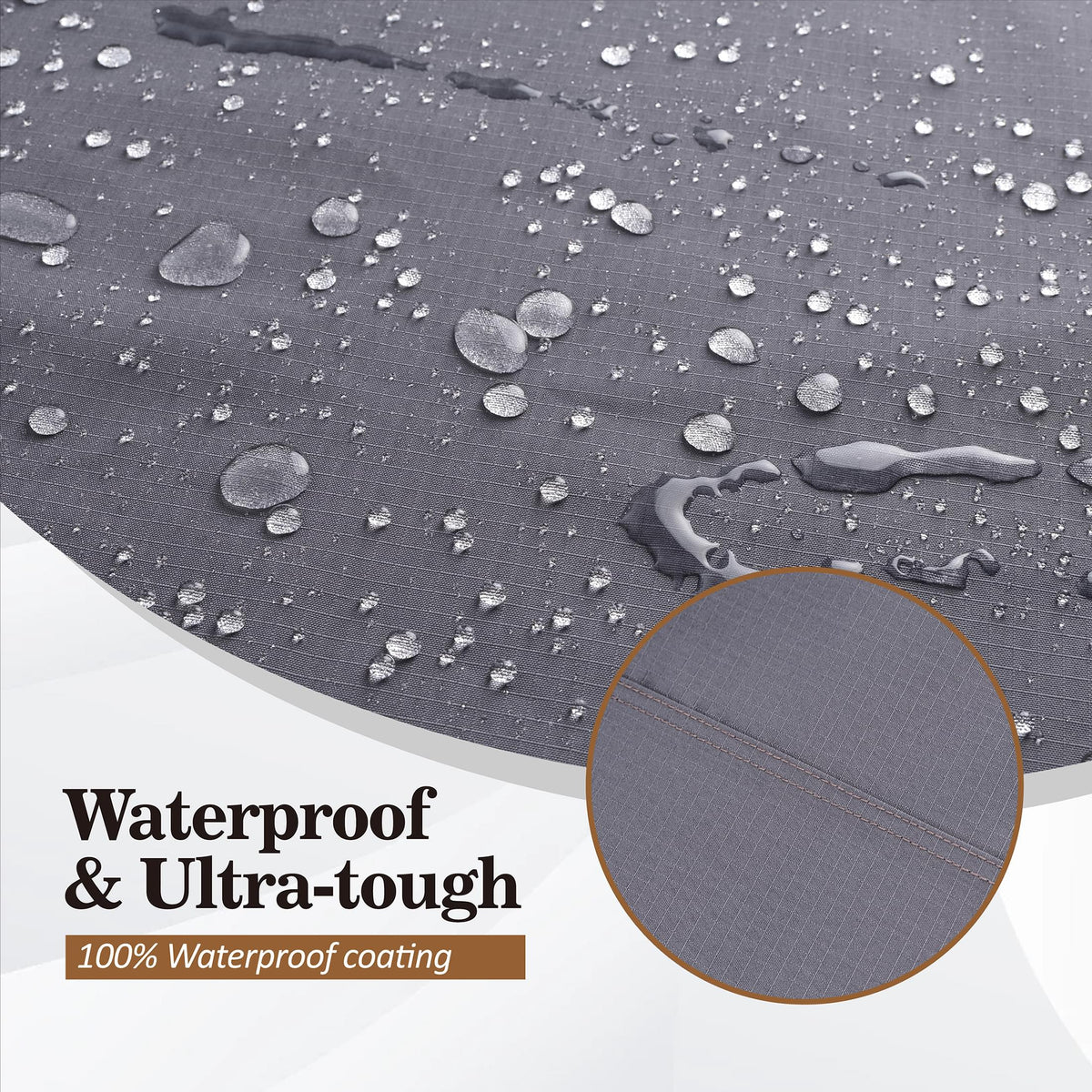 Waterproof Outdoor Patio Round Cover - Gray - Dancing Garden Collection.