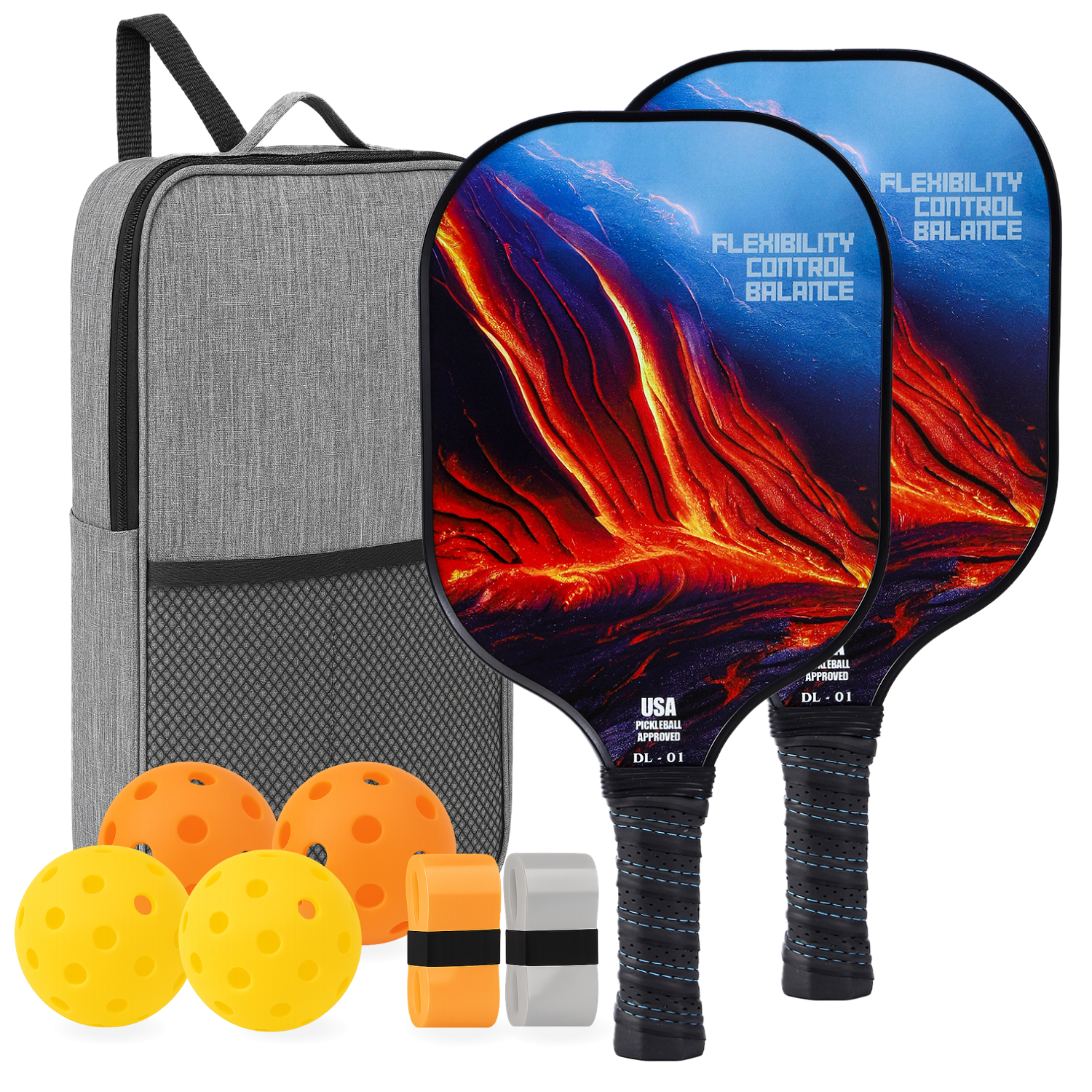 Fiberglass Pickleball Paddle Set – USAPA Approved Pickleball Paddles for Beginners & Adults