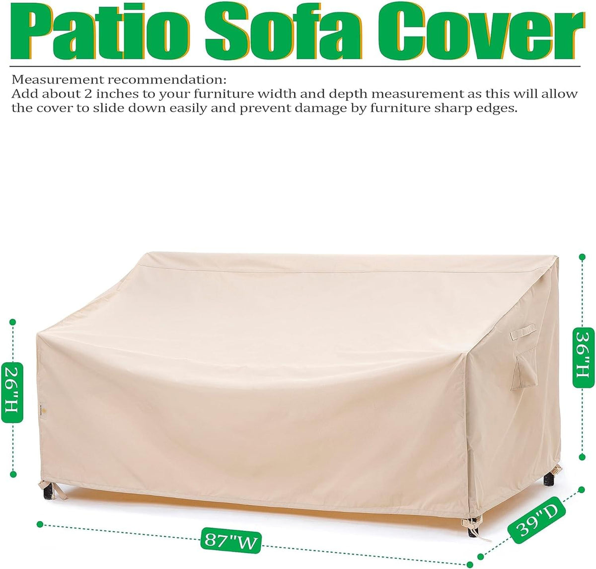 2025 Edition Waterproof Outdoor Patio Sofa/Bench/Loveseat Cover - Beige.