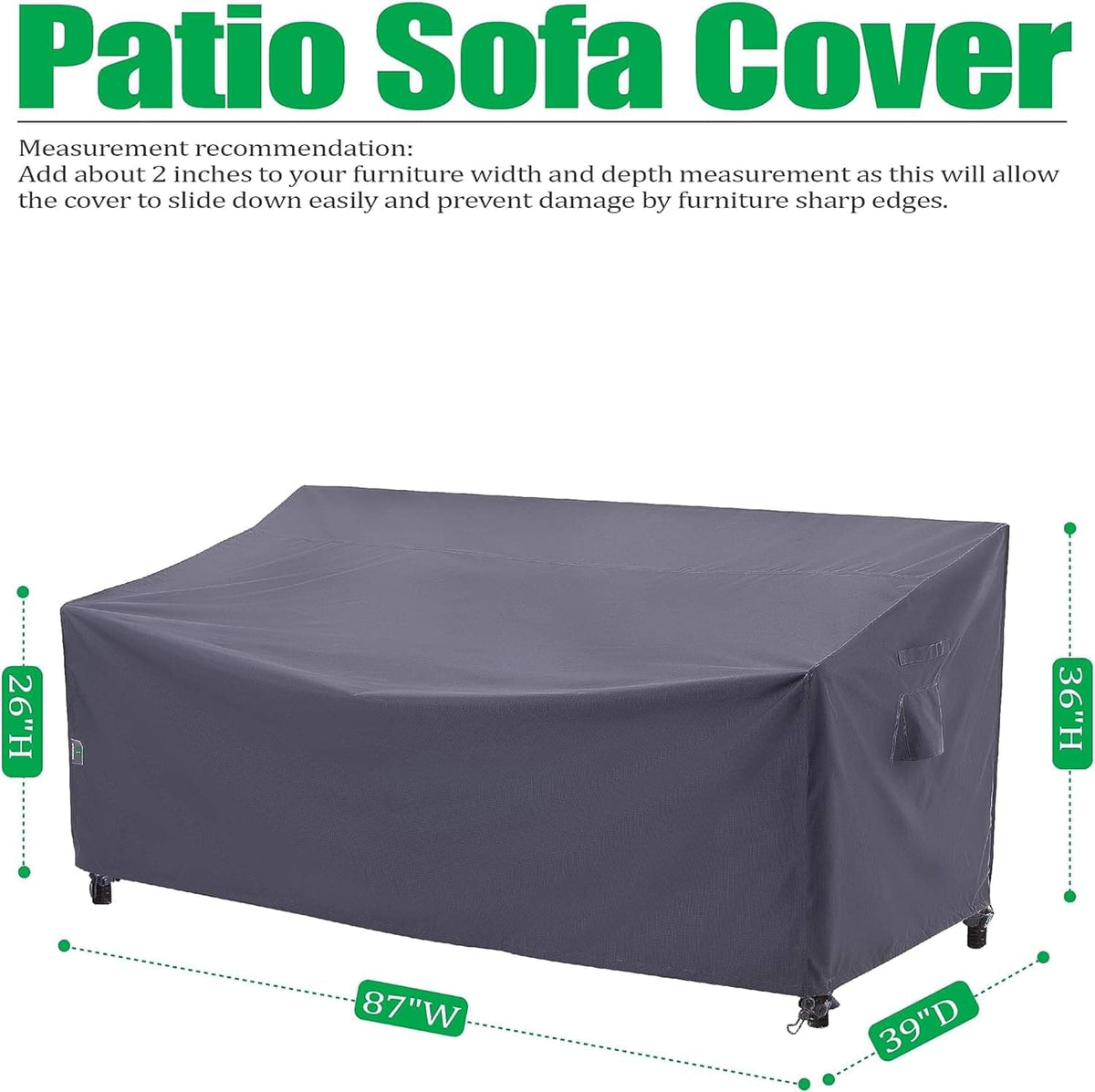 2025 Edition Waterproof Outdoor Patio Sofa/Bench/Loveseat Cover - Grey.