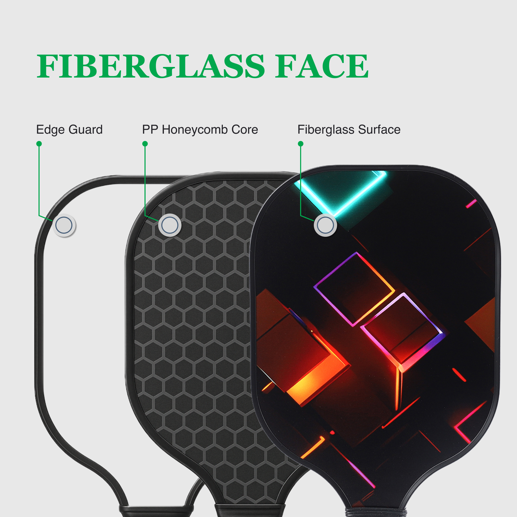 Fiberglass Pickleball Paddle Set – USAPA Approved Pickleball Paddles for Beginners & Adults