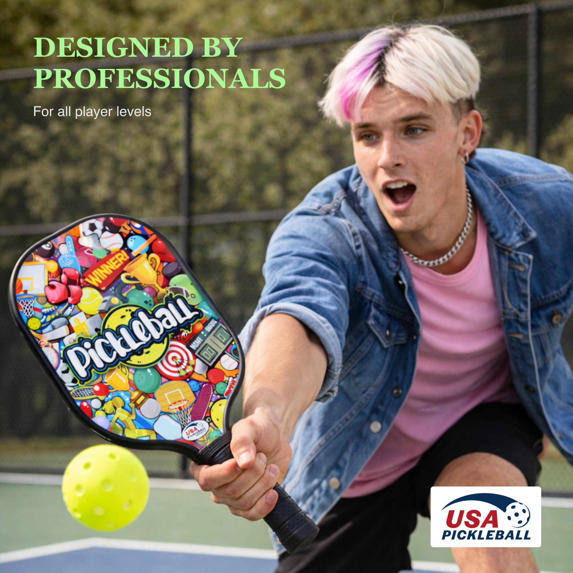 Fiberglass Pickleball Paddle Set – USAPA Approved Pickleball Paddles for Beginners & Adults