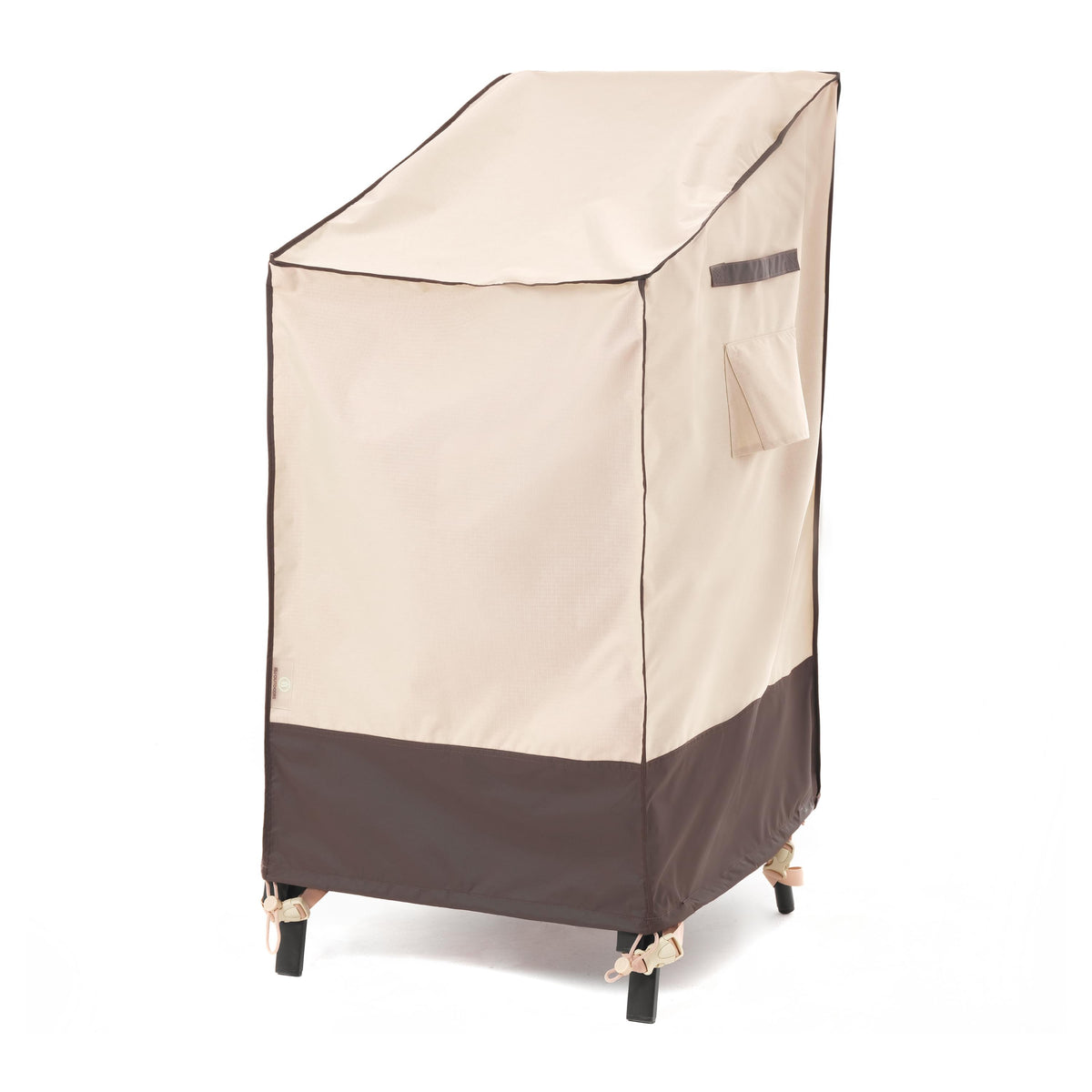 2025 Edition Waterproof Outdoor Patio Stackable Chair Cover - Beige+Coffee.