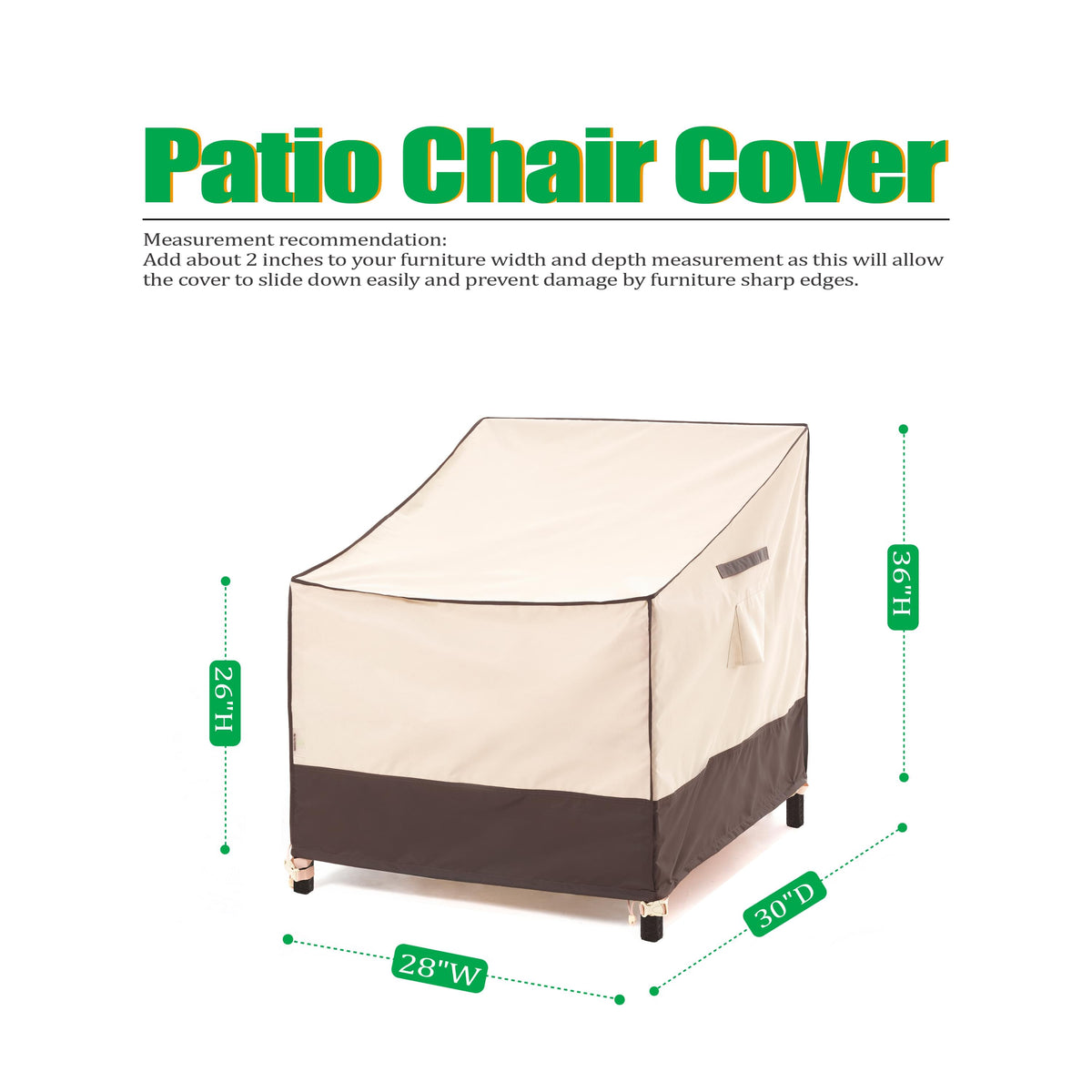 2025 Edition Waterproof Outdoor Patio Chair Covers - Beige+Coffee - 2 Packs.