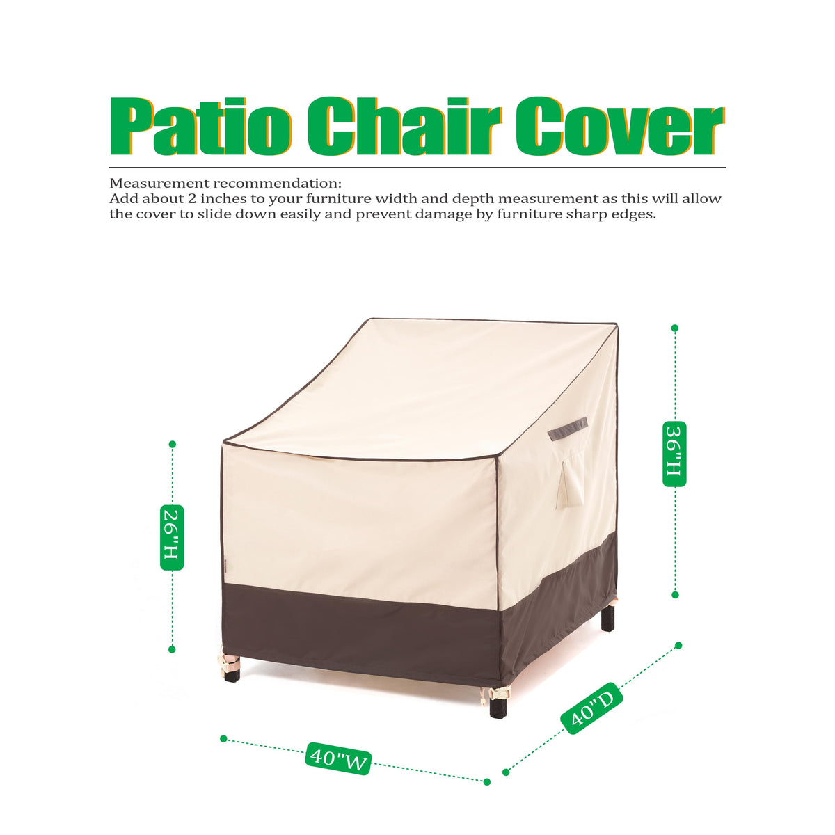 2025 Edition Waterproof Outdoor Patio Chair Covers - Beige+Coffee - 2 Packs.