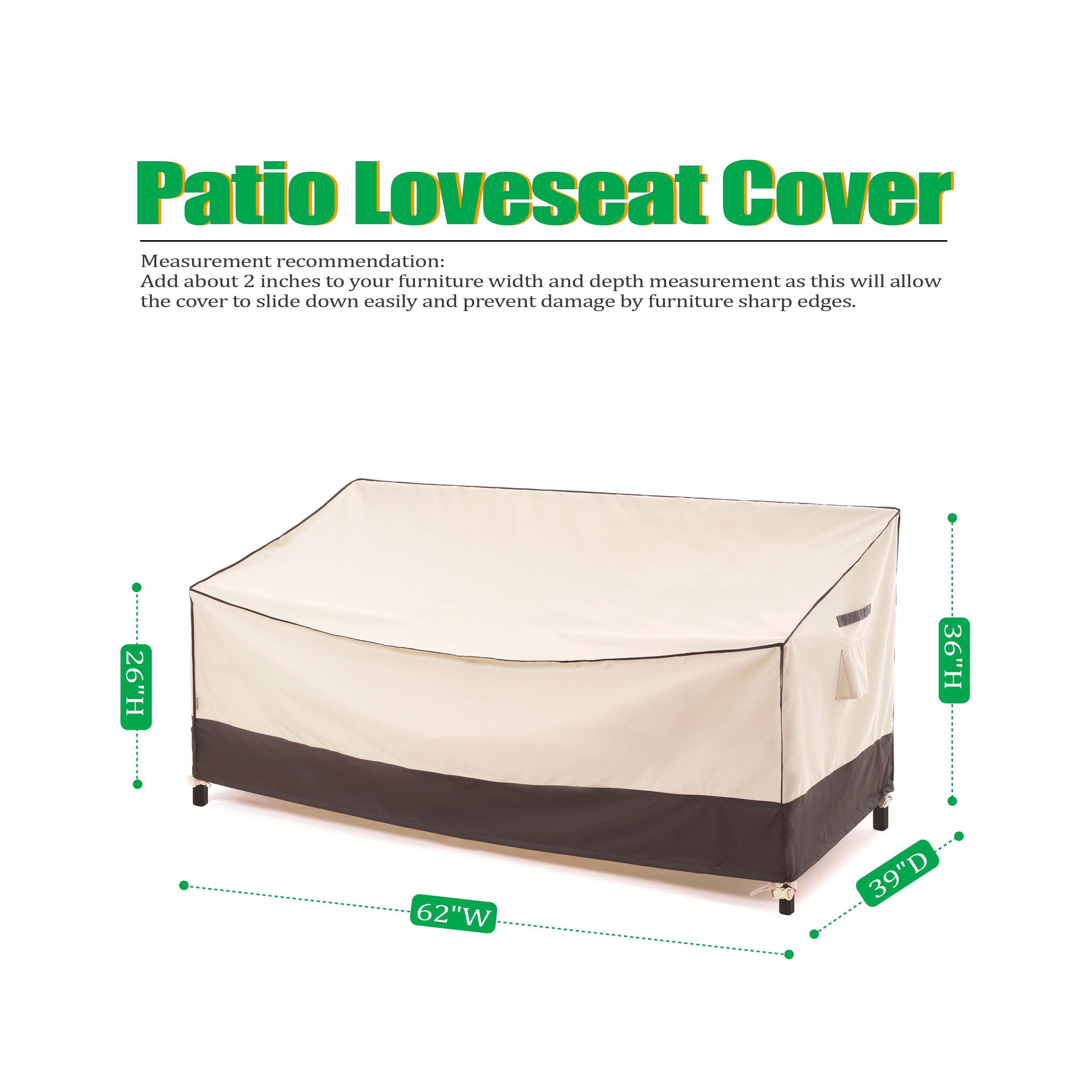 2025 Edition Waterproof Outdoor Patio Sofa/Bench/Loveseat Cover - Beige+Coffee