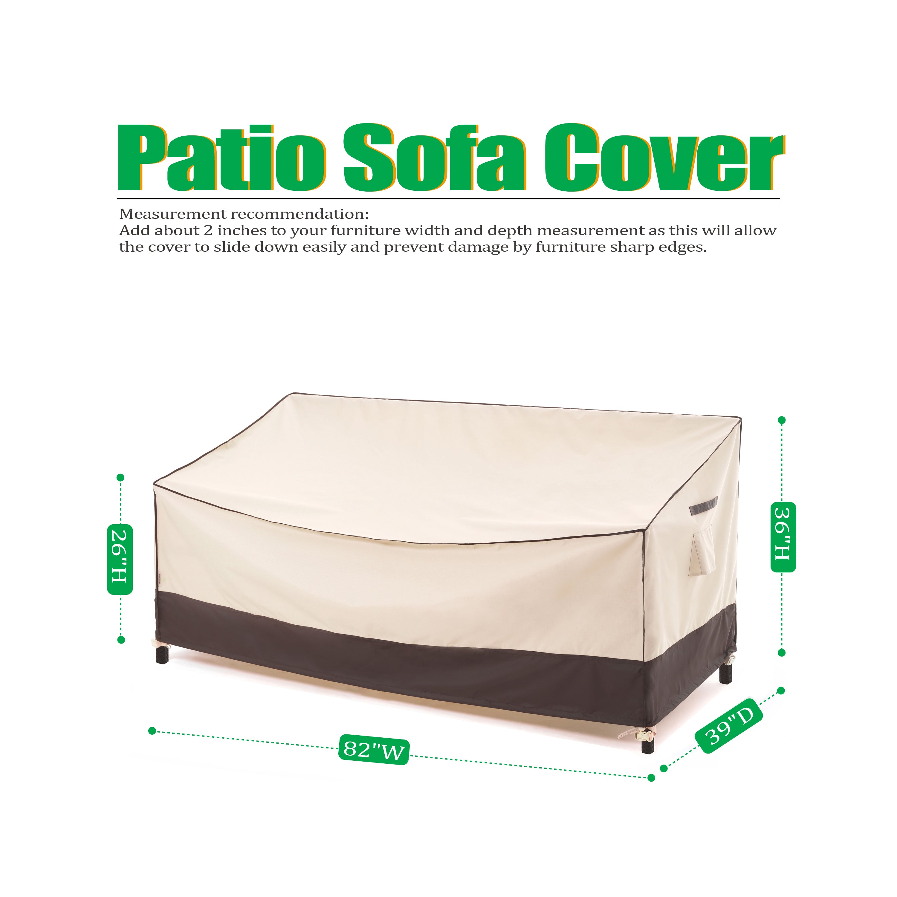 2025 Edition Waterproof Outdoor Patio Sofa/Bench/Loveseat Cover - Beige+Coffee