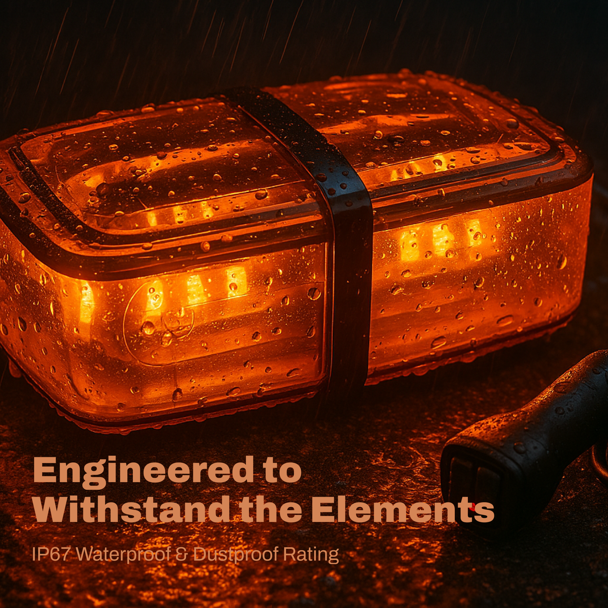 LB1100 Series 11" Amber Lens / Amber LED Light Bar (Magnet Mount, Cigarette Lighter Plug/Switch)