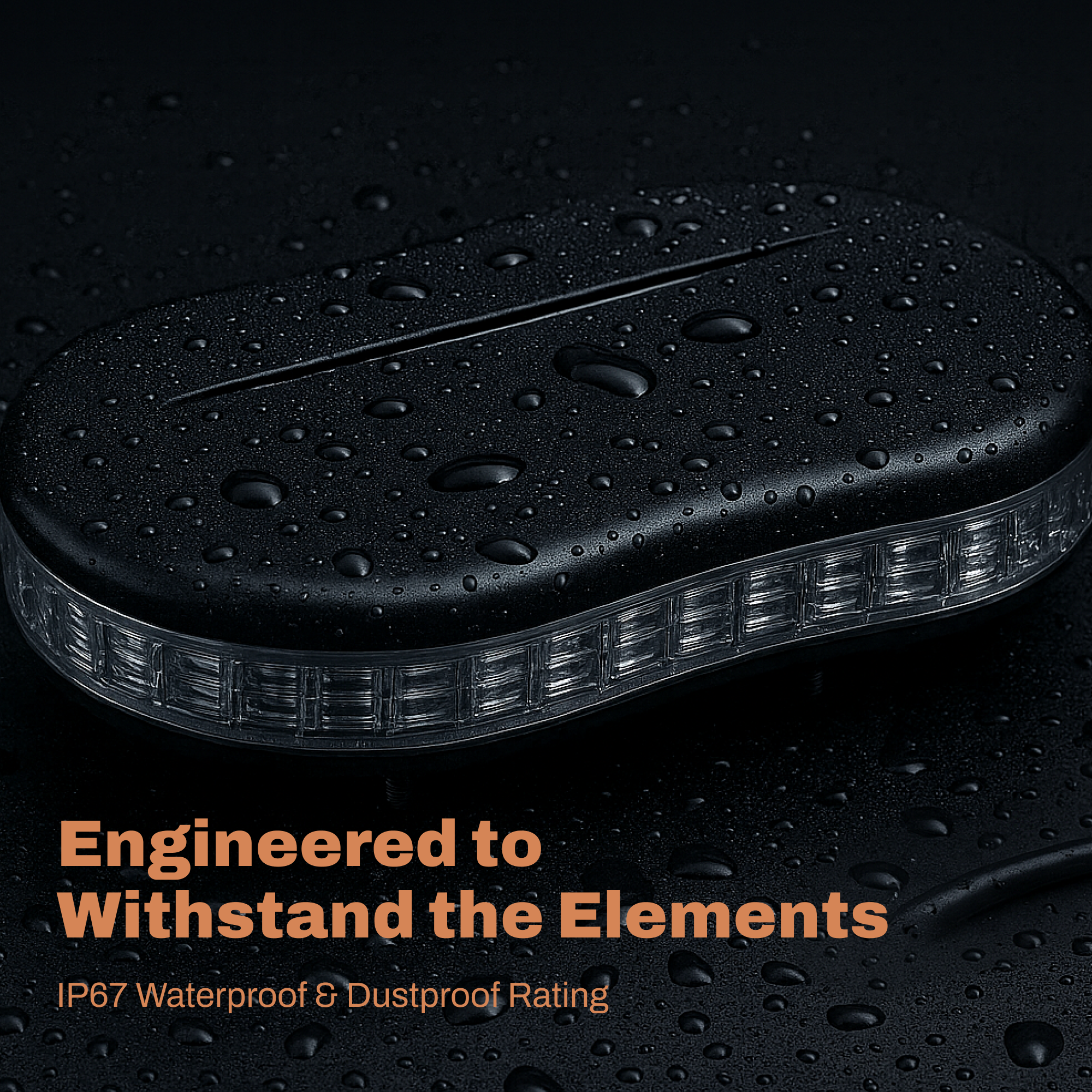 LB1000 Series 10" Clear Lens / Amber LED Light Bar (Bracket Mount, 3-Wire Cable)