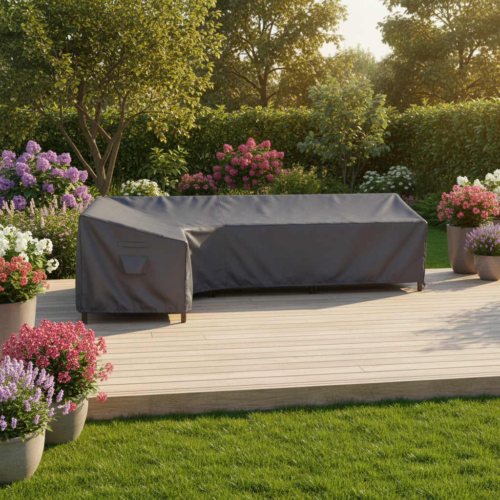 2025 Edition Waterproof Outdoor Patio L Shape Sofa Cover - Grey