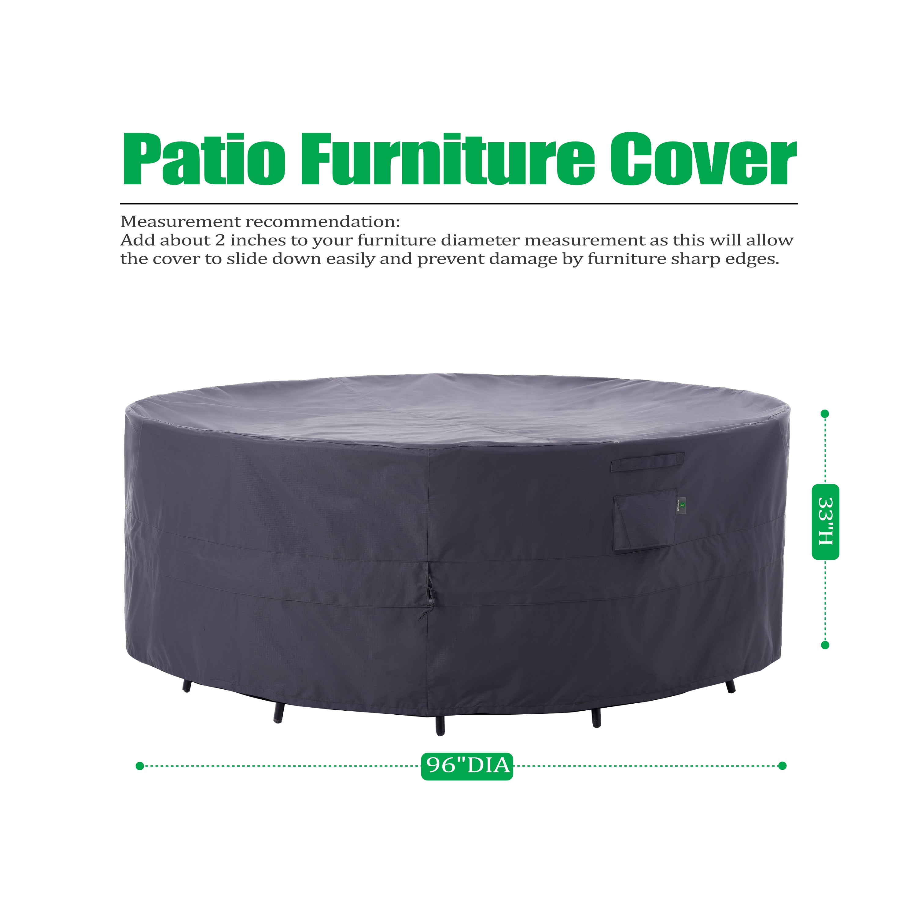 2025 Luxury Edition Waterproof Outdoor Patio Round Cover - Grey