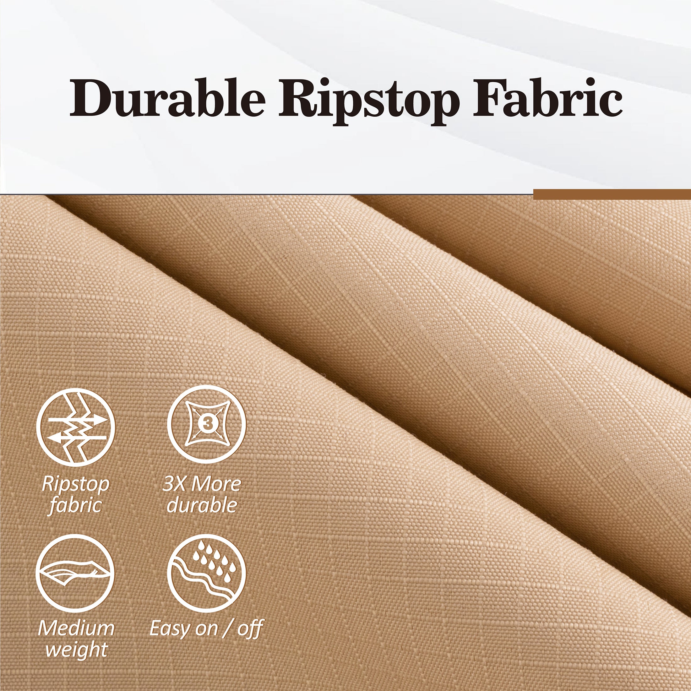 Waterproof Outdoor Patio Round Cover - Beige+Coffee - Dancing Garden Collection