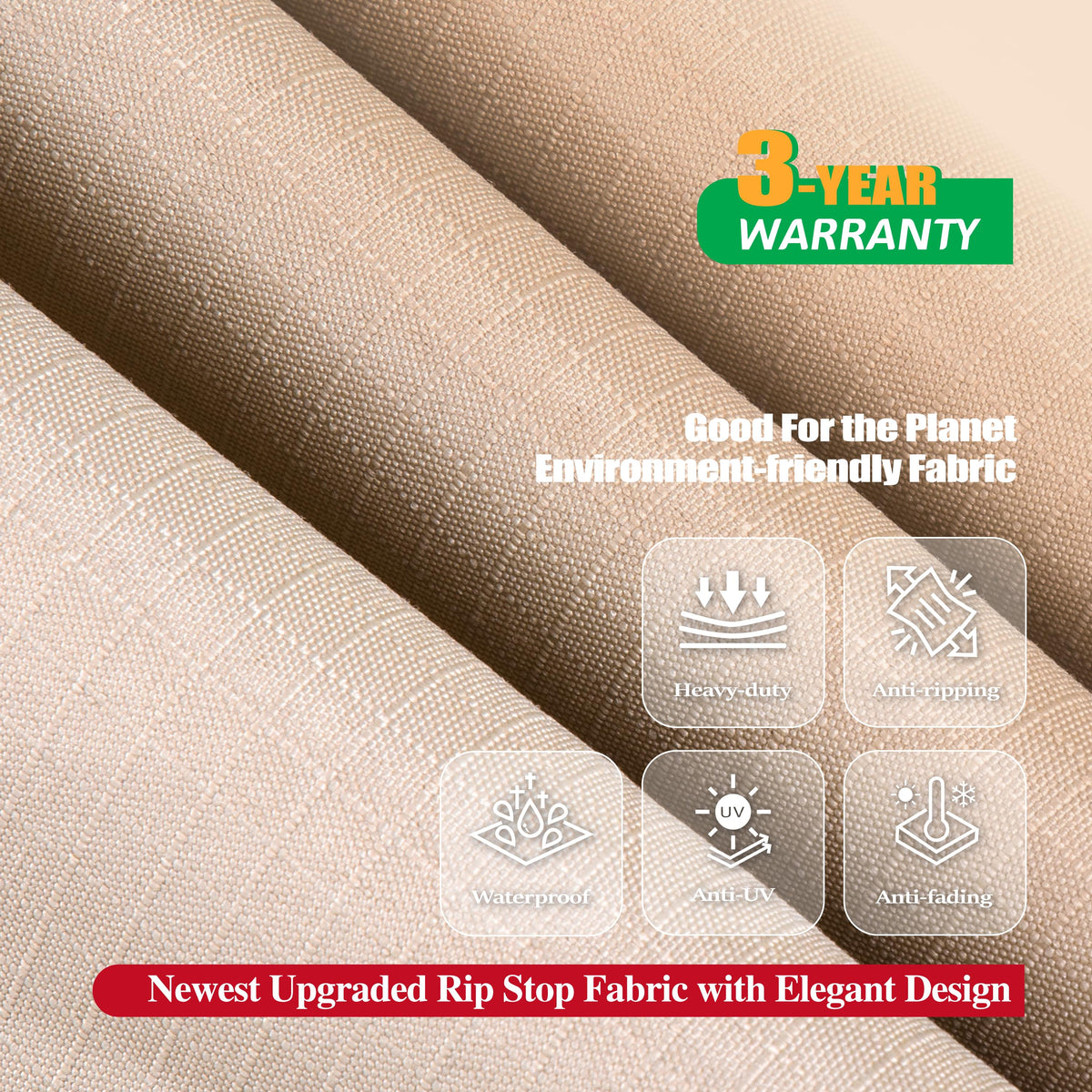 2025 Edition Waterproof Outdoor Patio Egg Chair Cover - Beige.