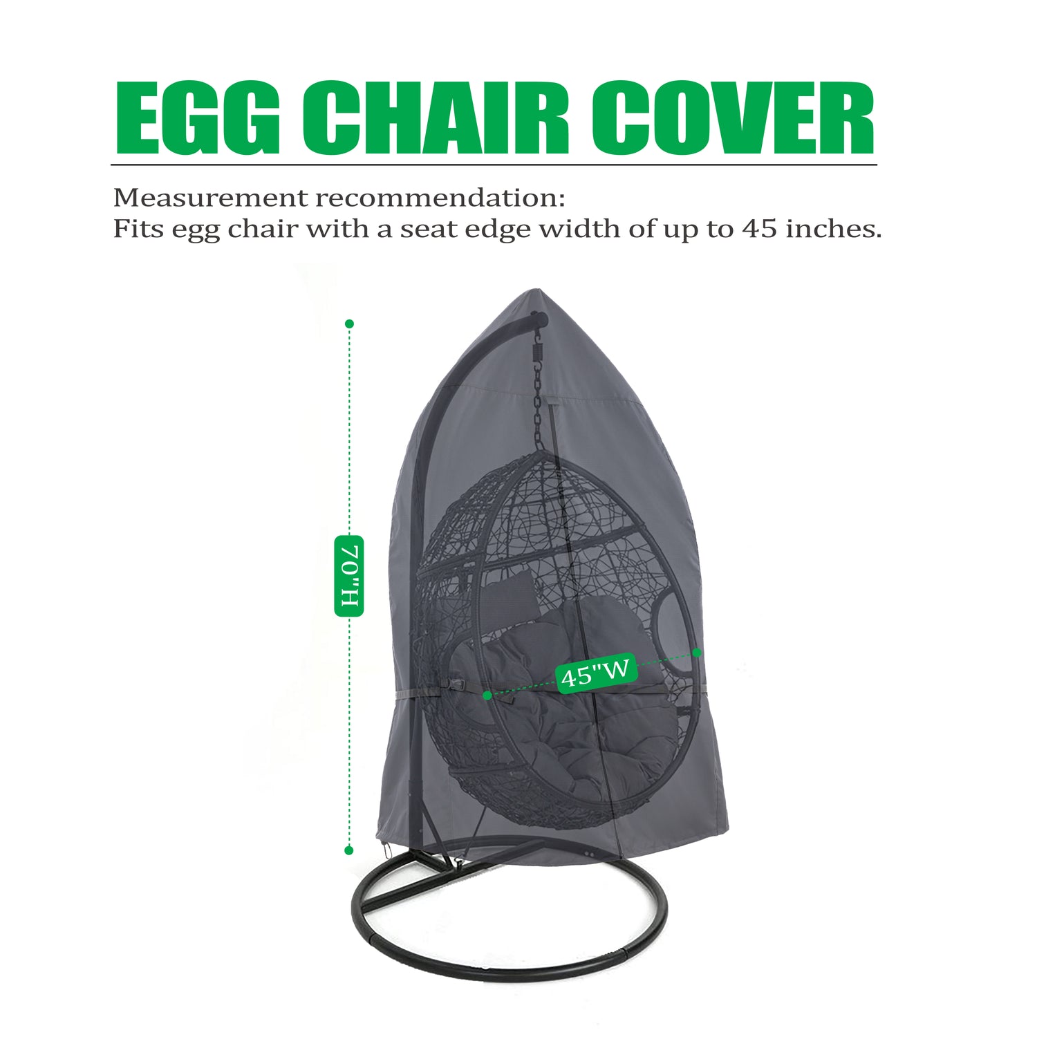 2025 Edition Waterproof Outdoor Patio Egg Chair Cover - Grey
