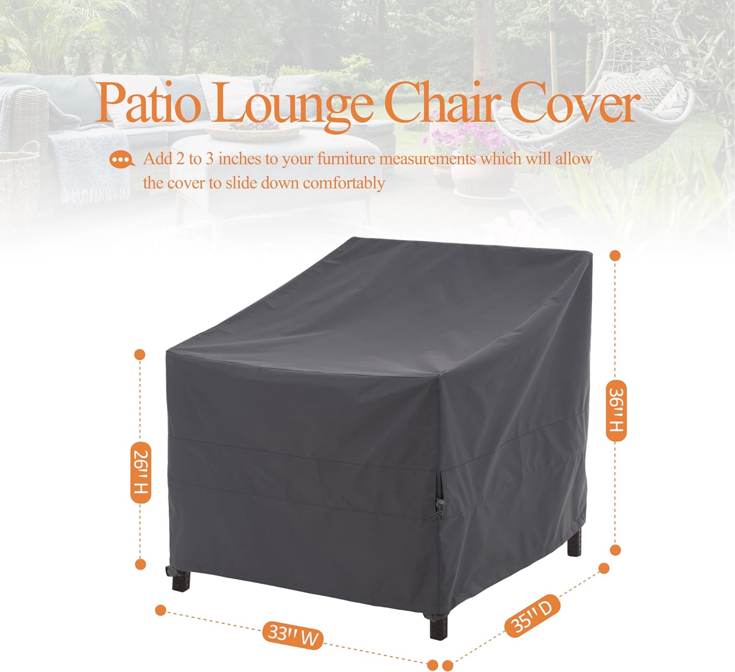 Waterproof Outdoor Patio Chair Covers - Gray - 2Packs - Dancing Garden Collection