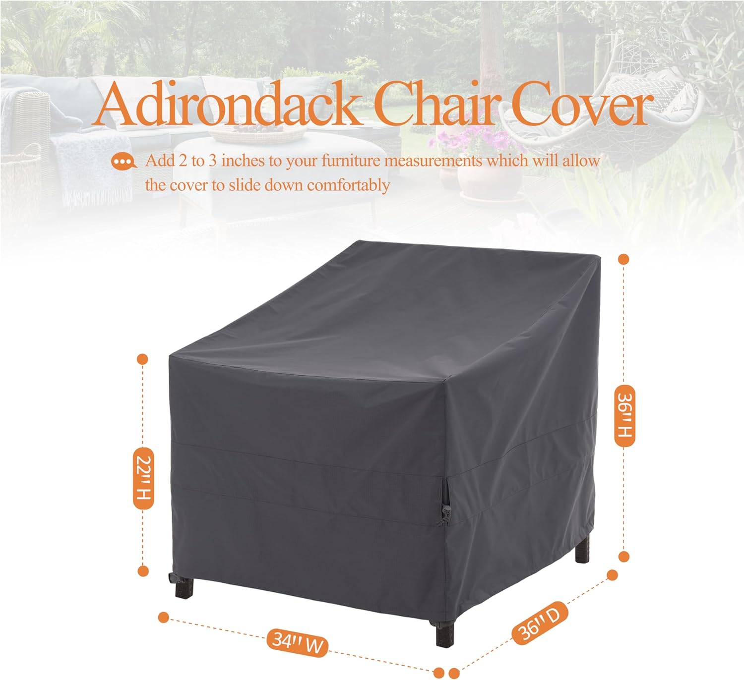 Waterproof Outdoor Patio Chair Covers - Gray - 2Packs - Dancing Garden Collection