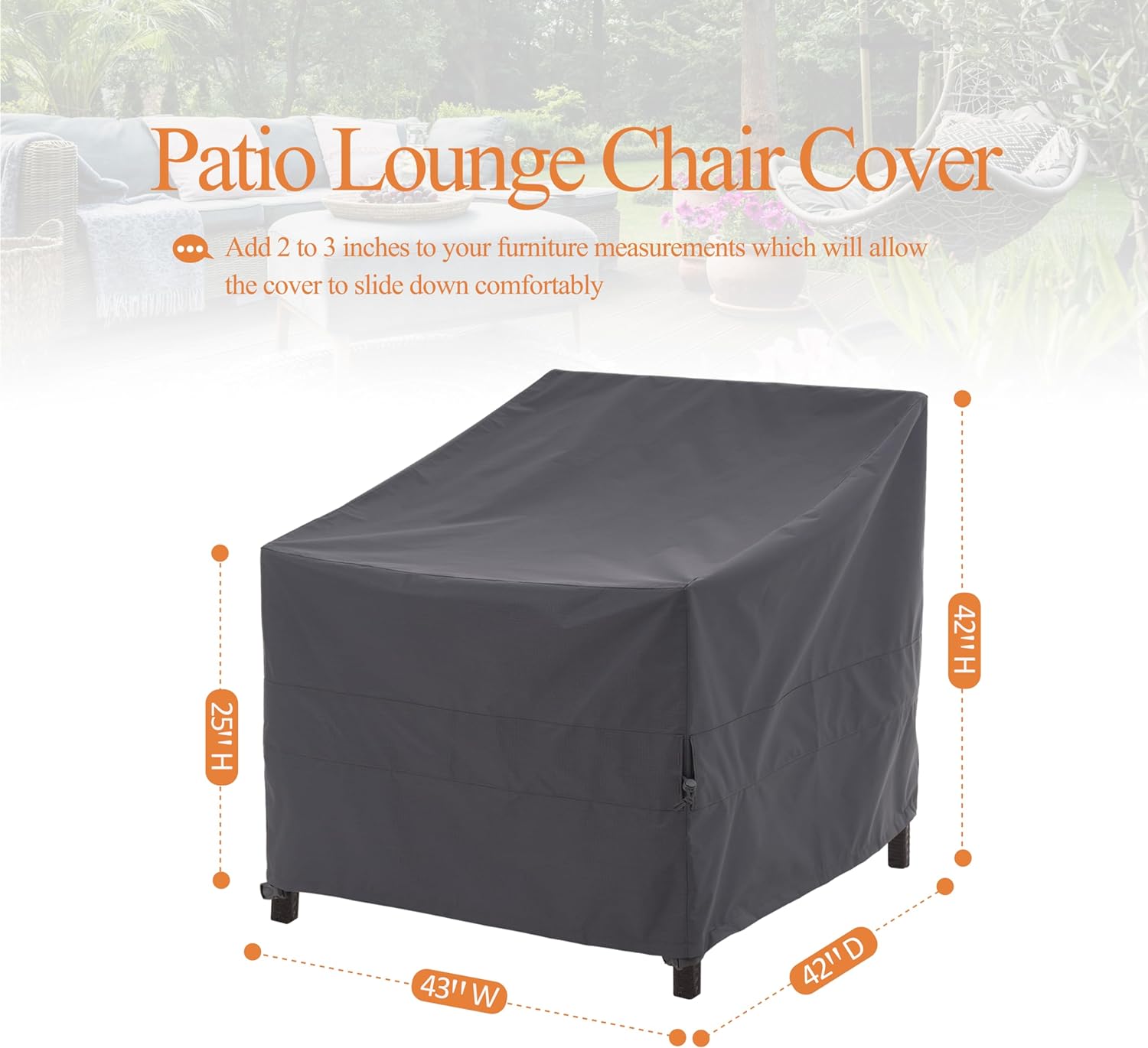 Waterproof Outdoor Patio Chair Covers - Gray - 2Packs - Dancing Garden Collection