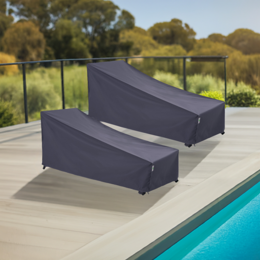 2025 Edition Waterproof Outdoor Patio Chaise Lounge Chair Covers - Grey - 2 Packs