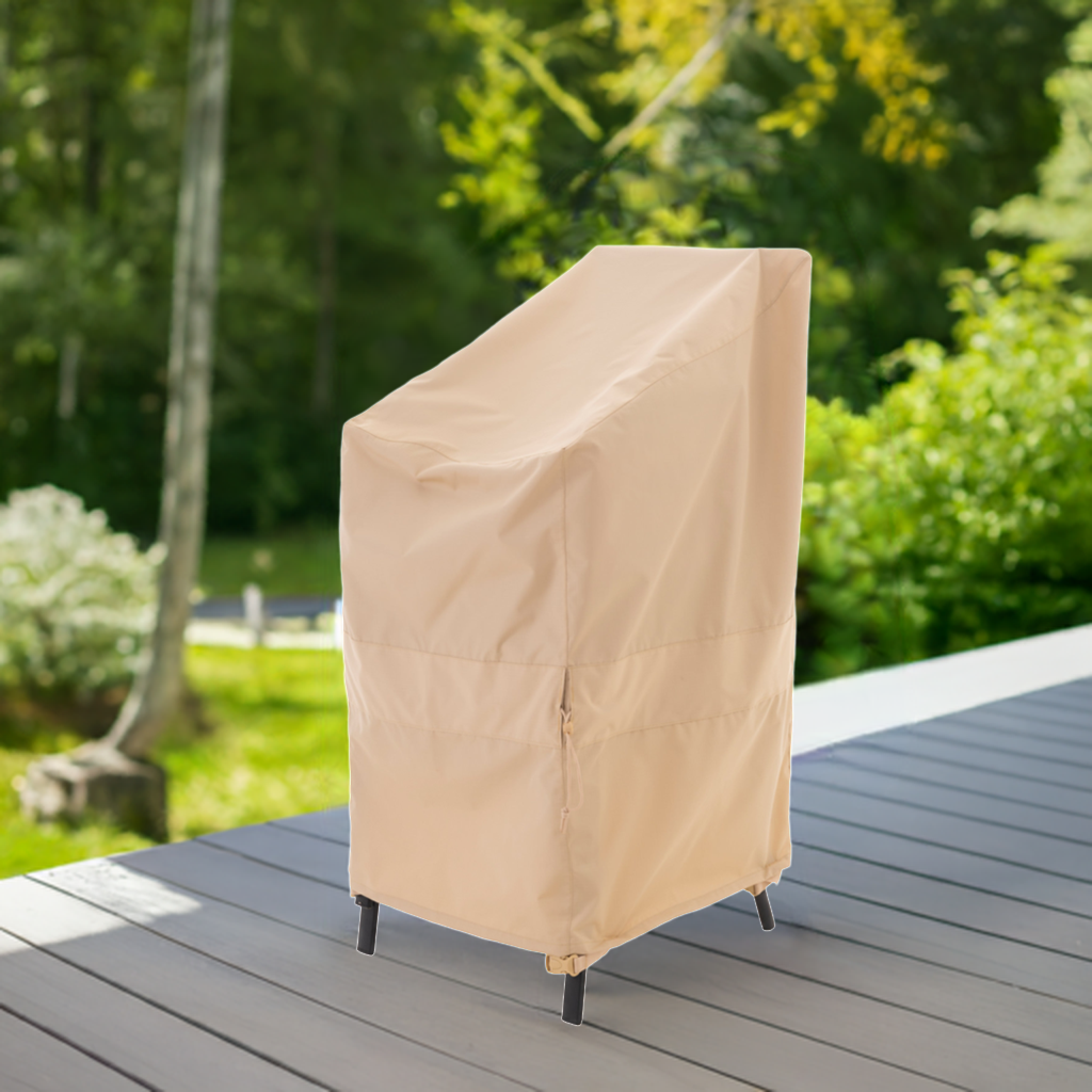Waterproof Outdoor Patio Stackable Chair Cover - Beige - Dancing Garden Collection