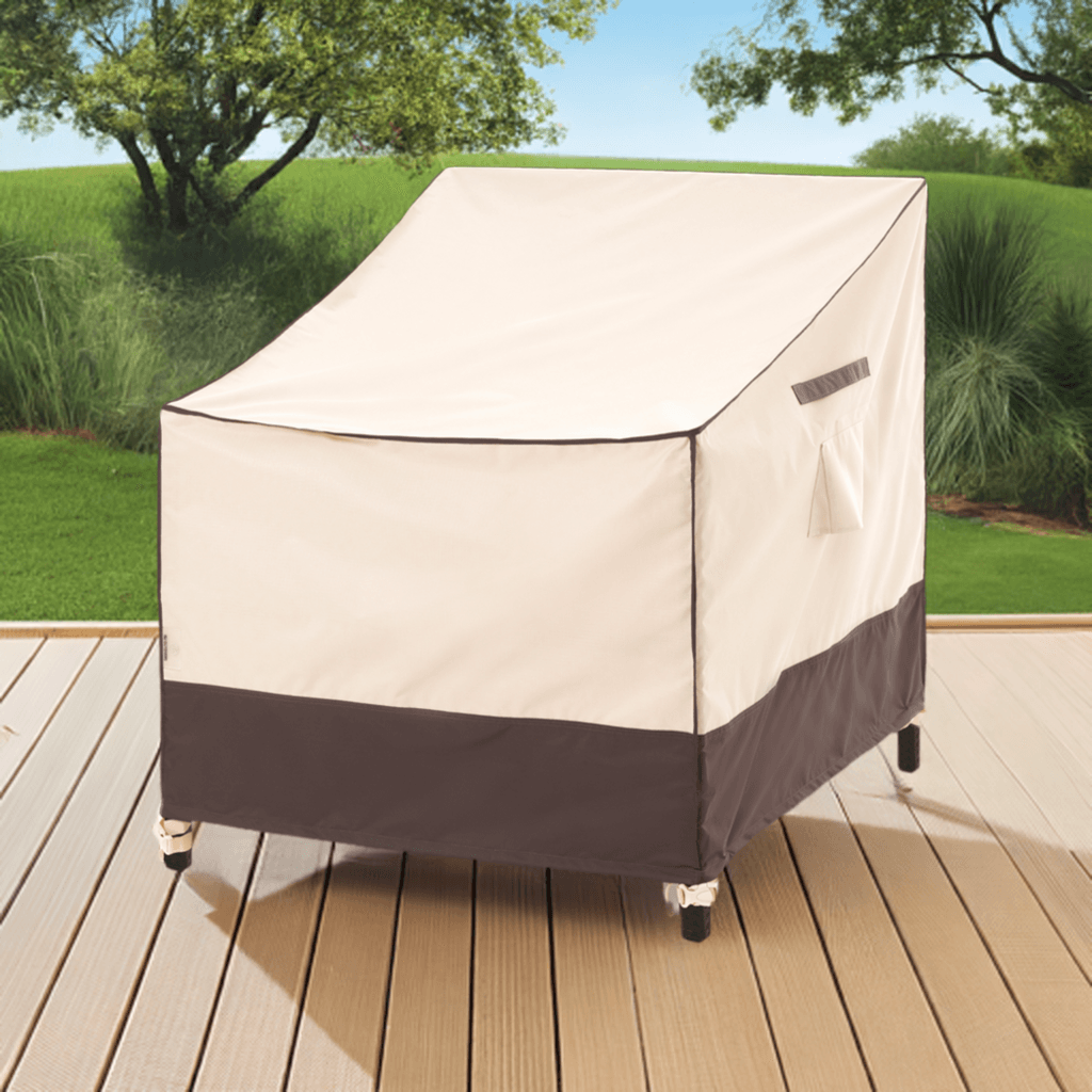 2025 Edition Waterproof Outdoor Patio Chair Covers - Beige+Coffee - 2 Packs.