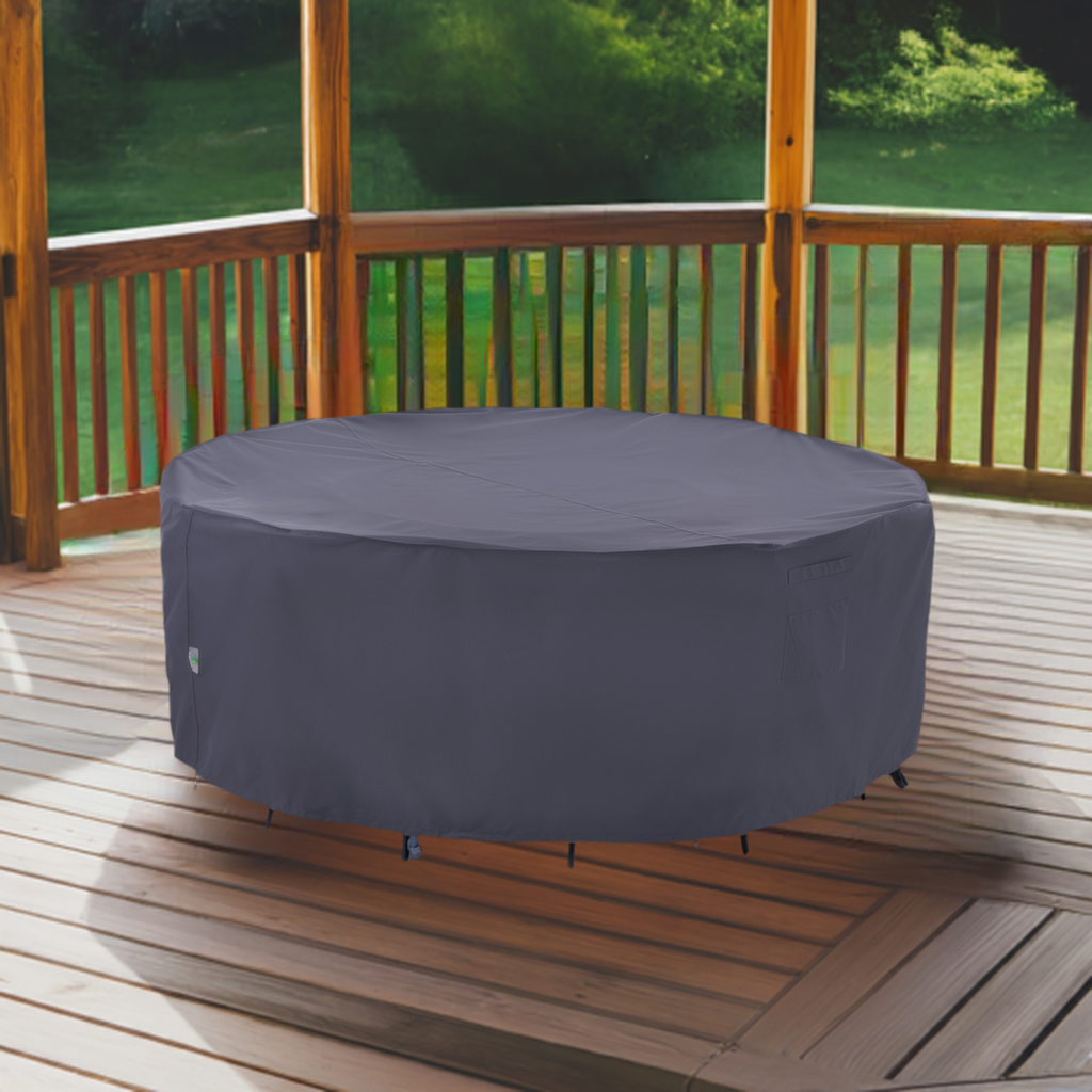 2025 Edition Waterproof Outdoor Patio Round Cover - Grey