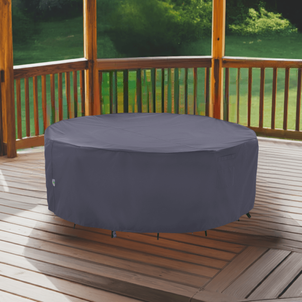2025 Edition Waterproof Outdoor Patio Round Cover - Grey.