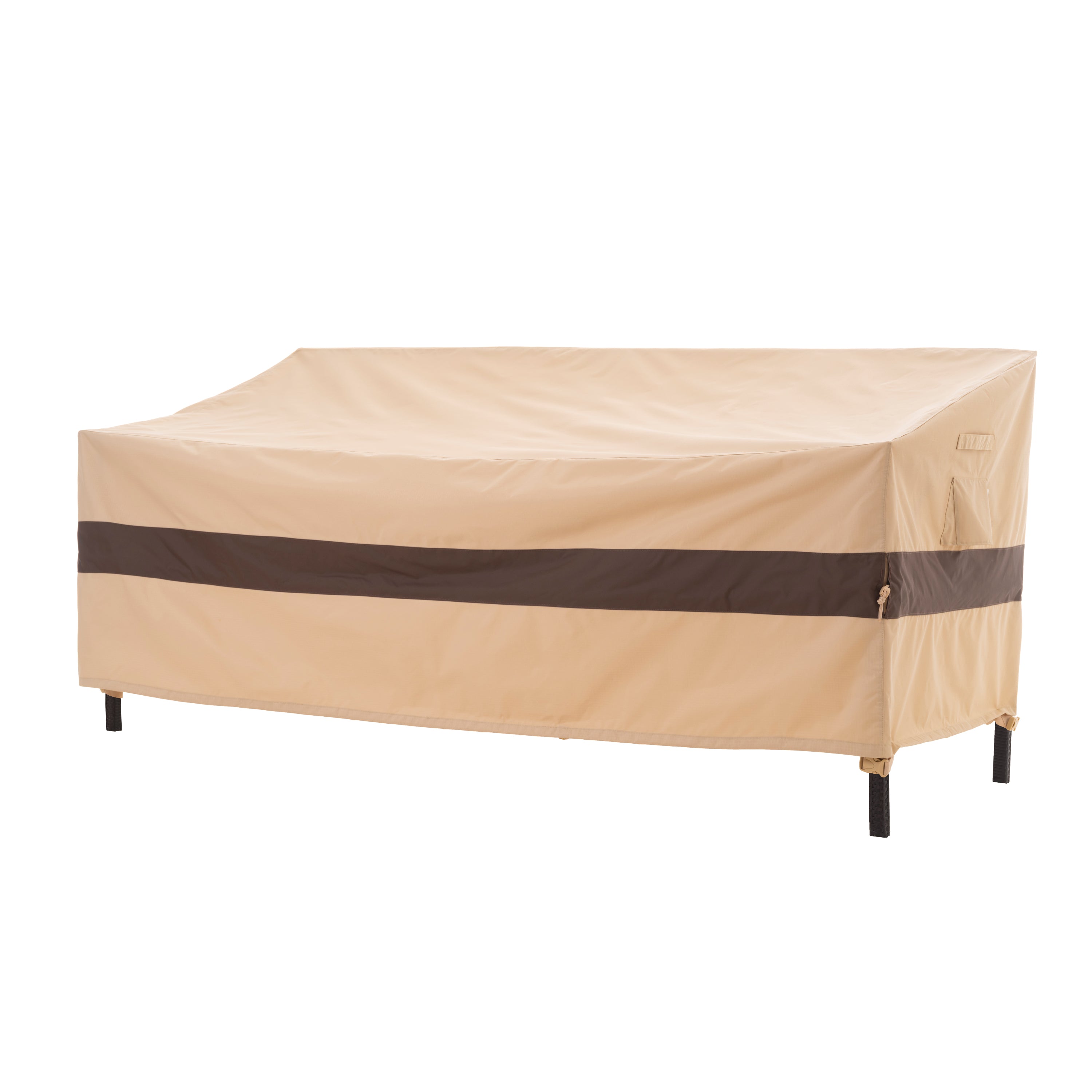 Waterproof Outdoor Patio Sofa/Loveseat/Bench Cover - Beige+Coffee - Dancing Garden Collection