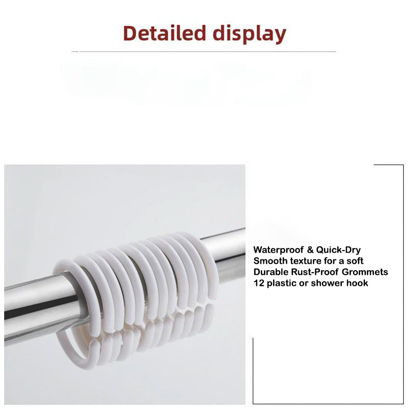 Durable Waterproof Polyester Shower Curtain with Plastic Grommets