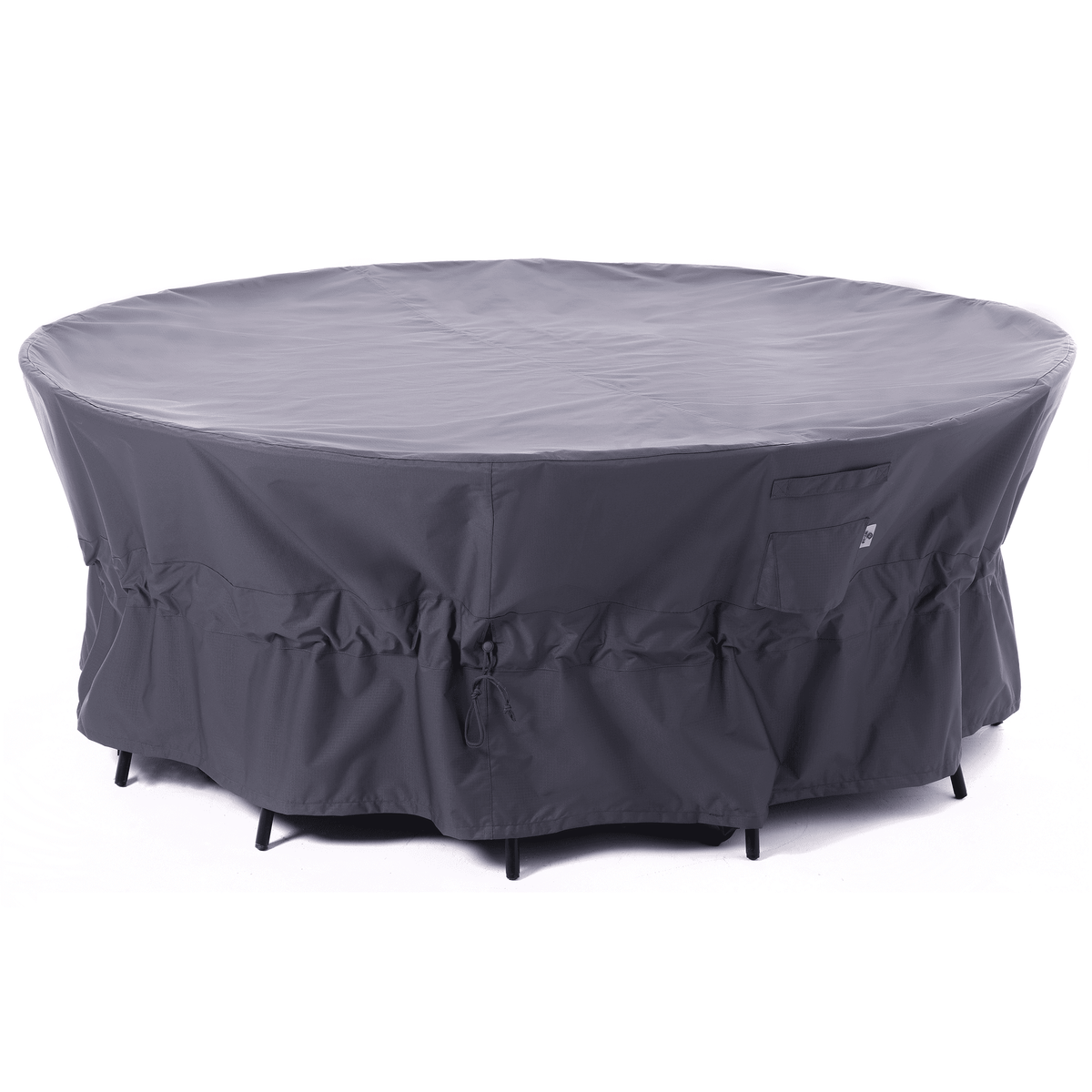 Waterproof Outdoor Patio Round Cover - Gray - Dancing Garden Collection.