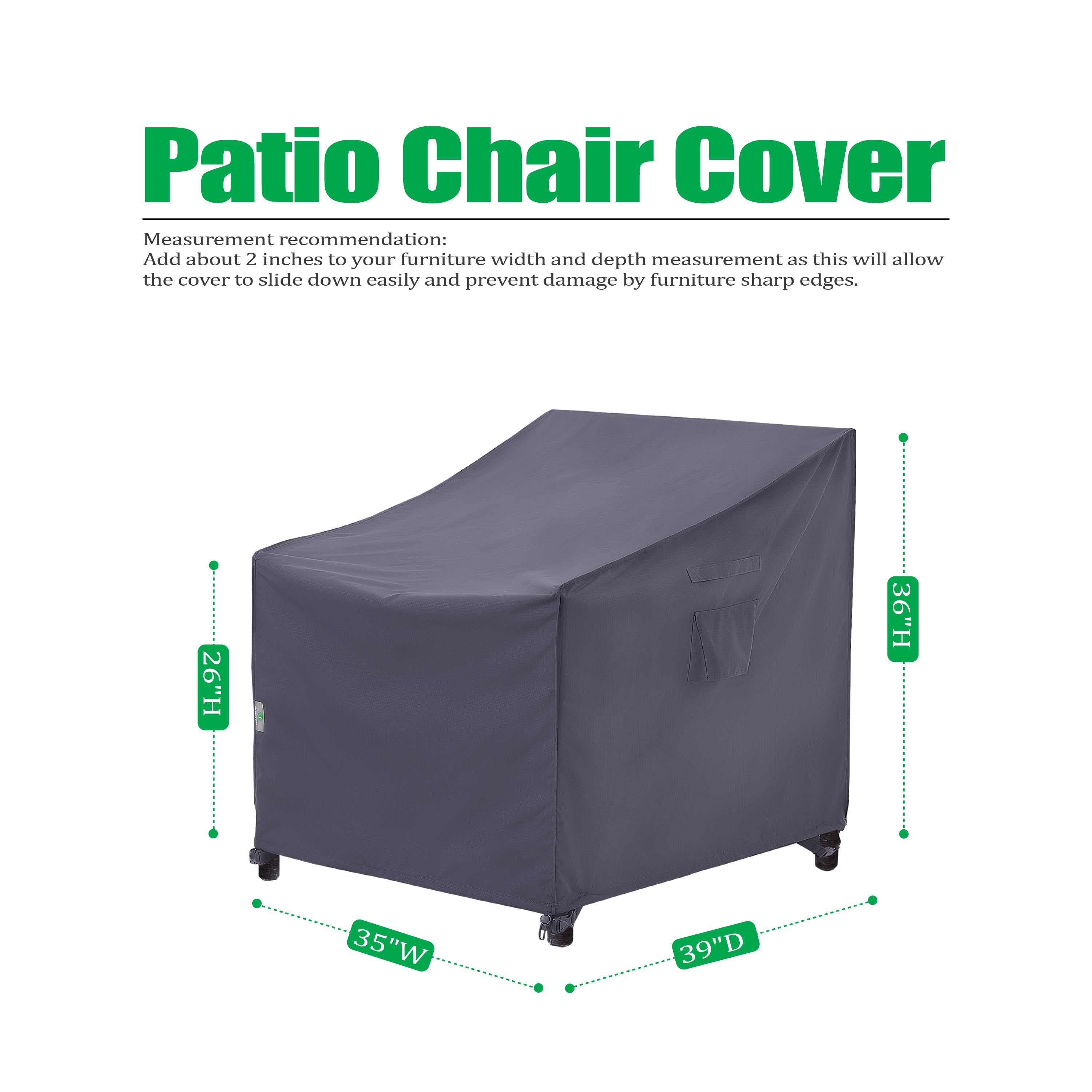 2025 Edition Waterproof Outdoor Patio Chair Cover - Grey