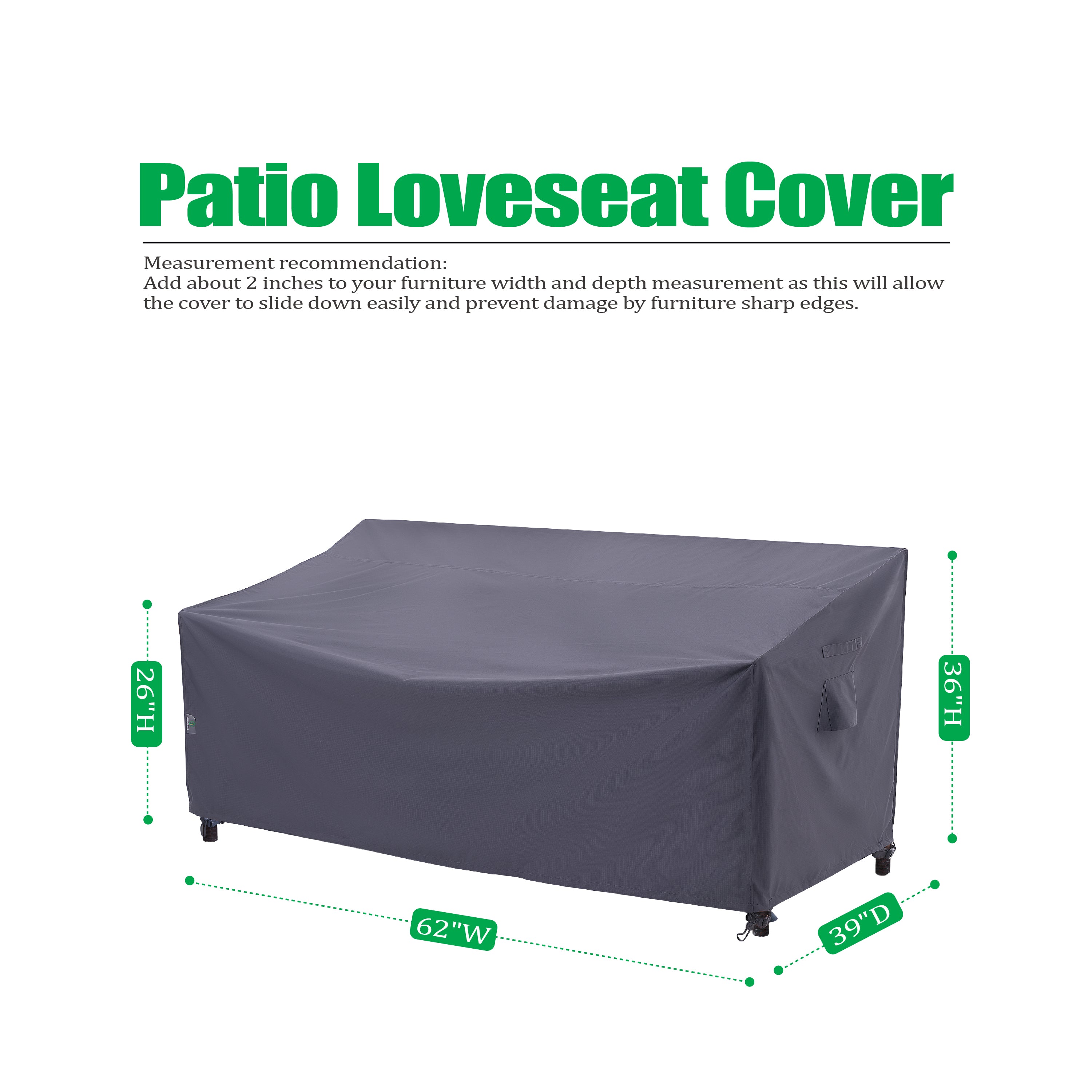 2025 Edition Waterproof Outdoor Patio Sofa/Bench/Loveseat Cover - Grey