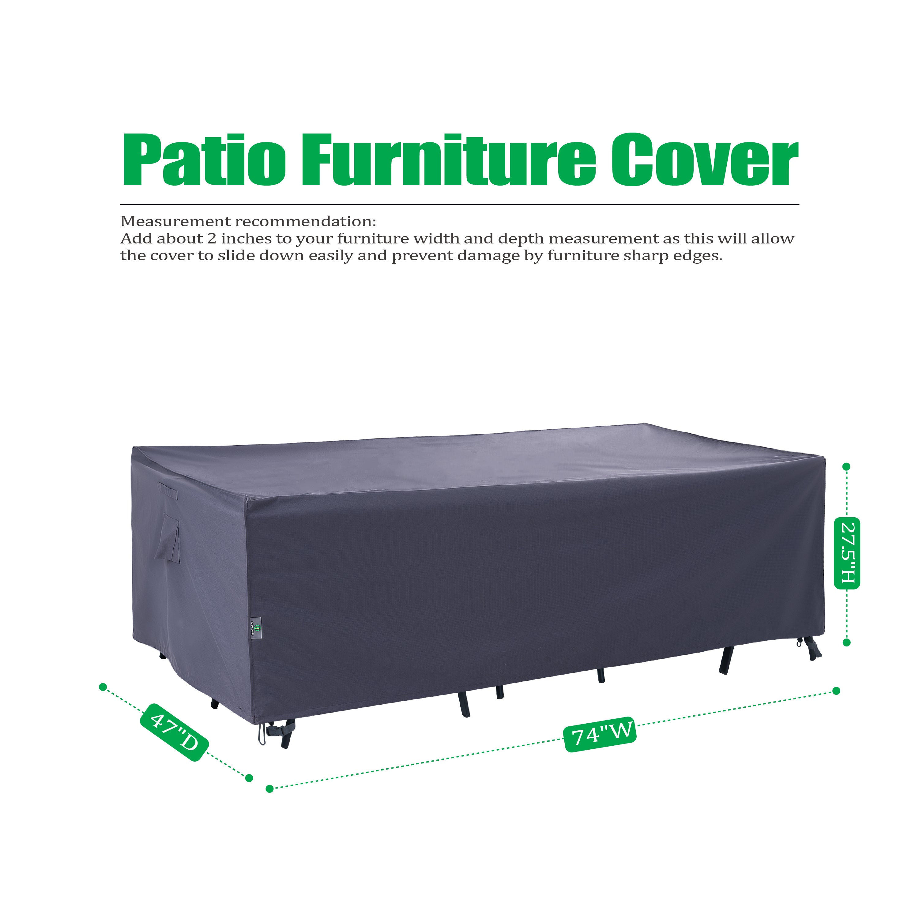 2025 Edition Waterproof Outdoor Patio Rectangular Cover - Grey
