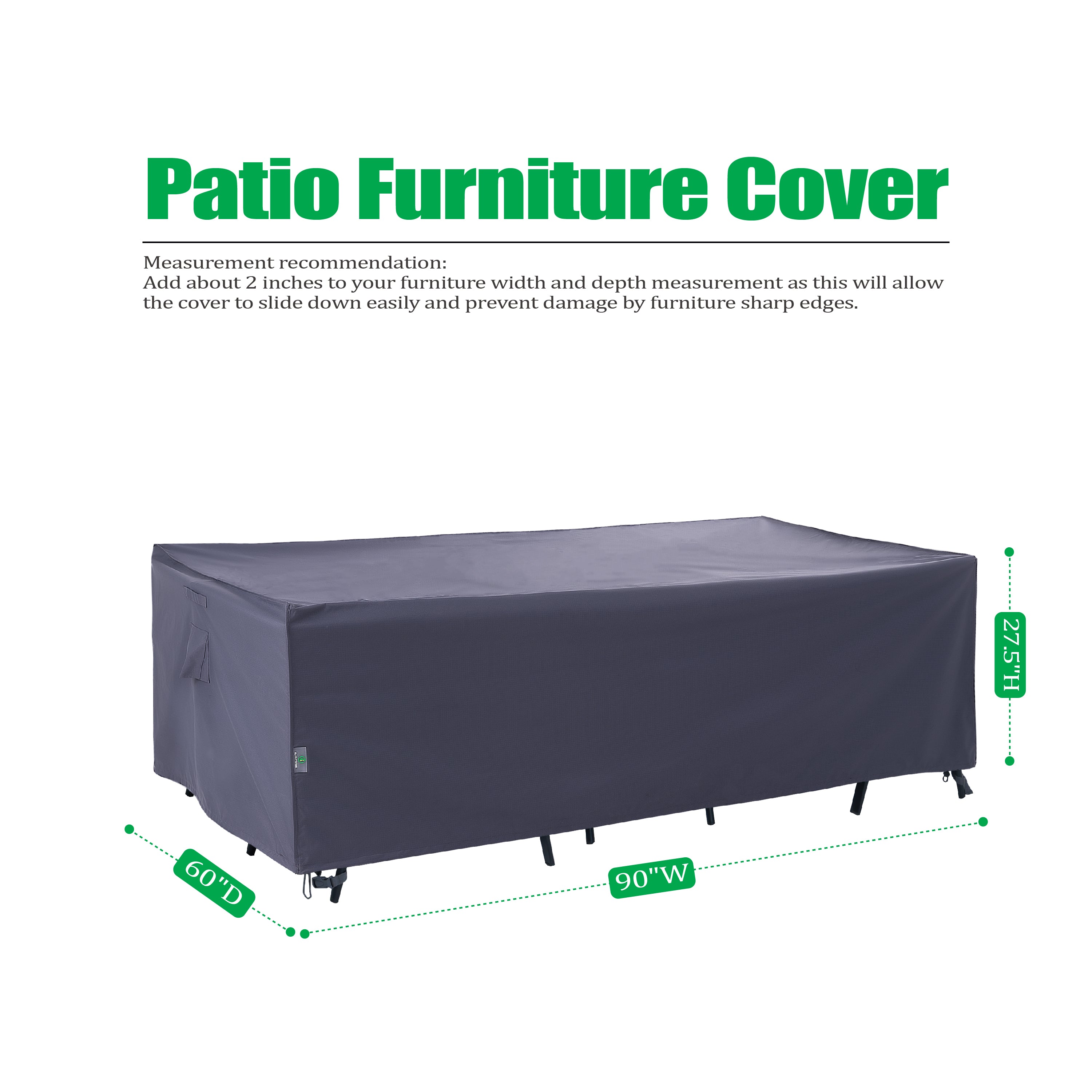 2025 Edition Waterproof Outdoor Patio Rectangular Cover - Grey