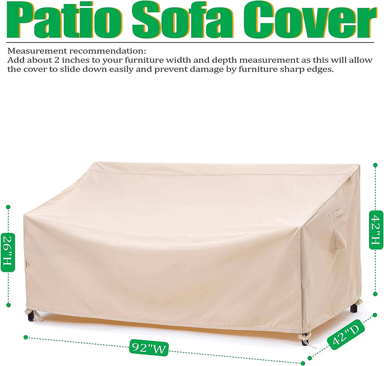 2025 Edition Waterproof Outdoor Patio Sofa/Bench/Loveseat Cover - Beige