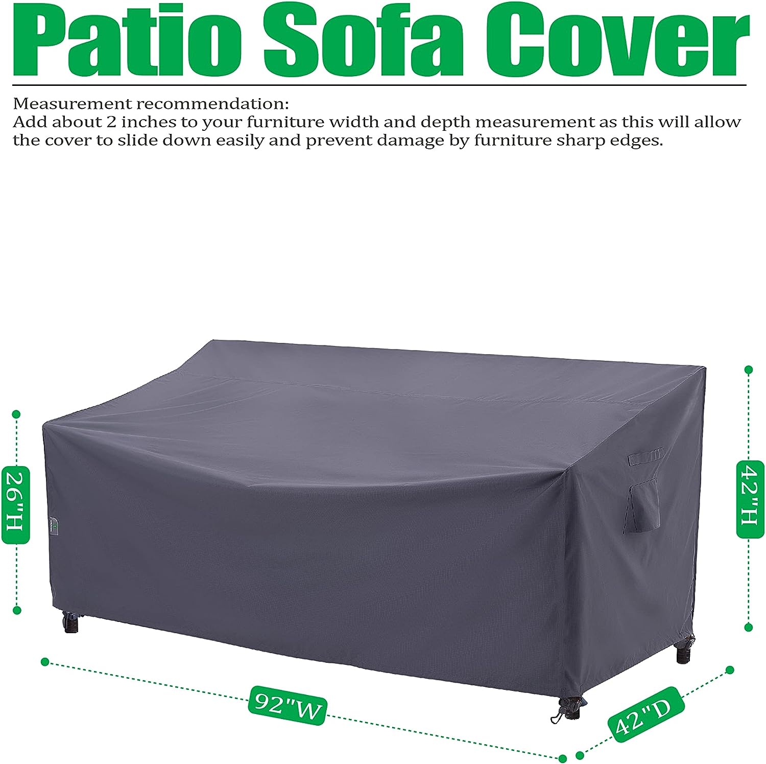 2025 Edition Waterproof Outdoor Patio Sofa/Bench/Loveseat Cover - Grey
