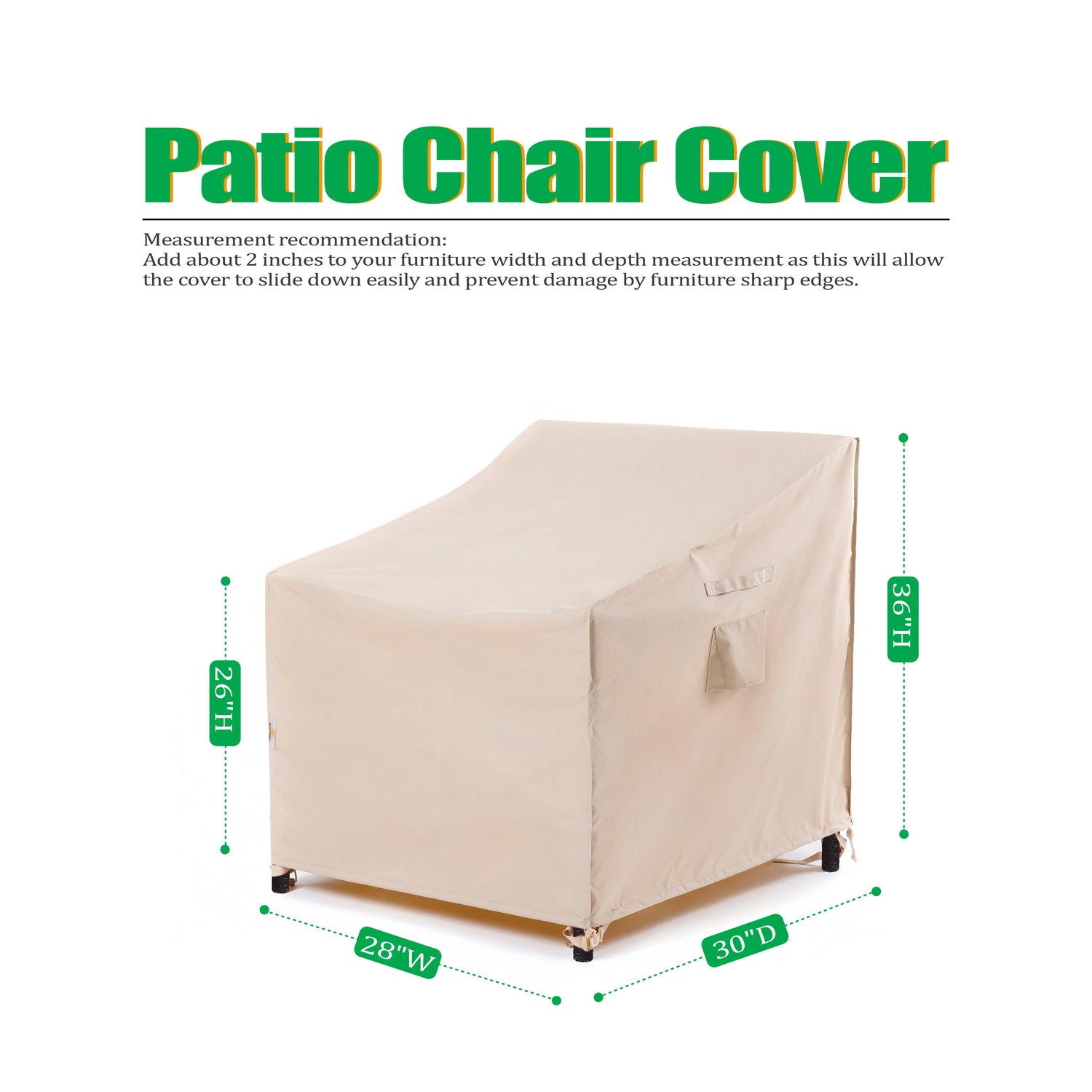 2025 Edition Waterproof Outdoor Patio Chair Cover - Beige