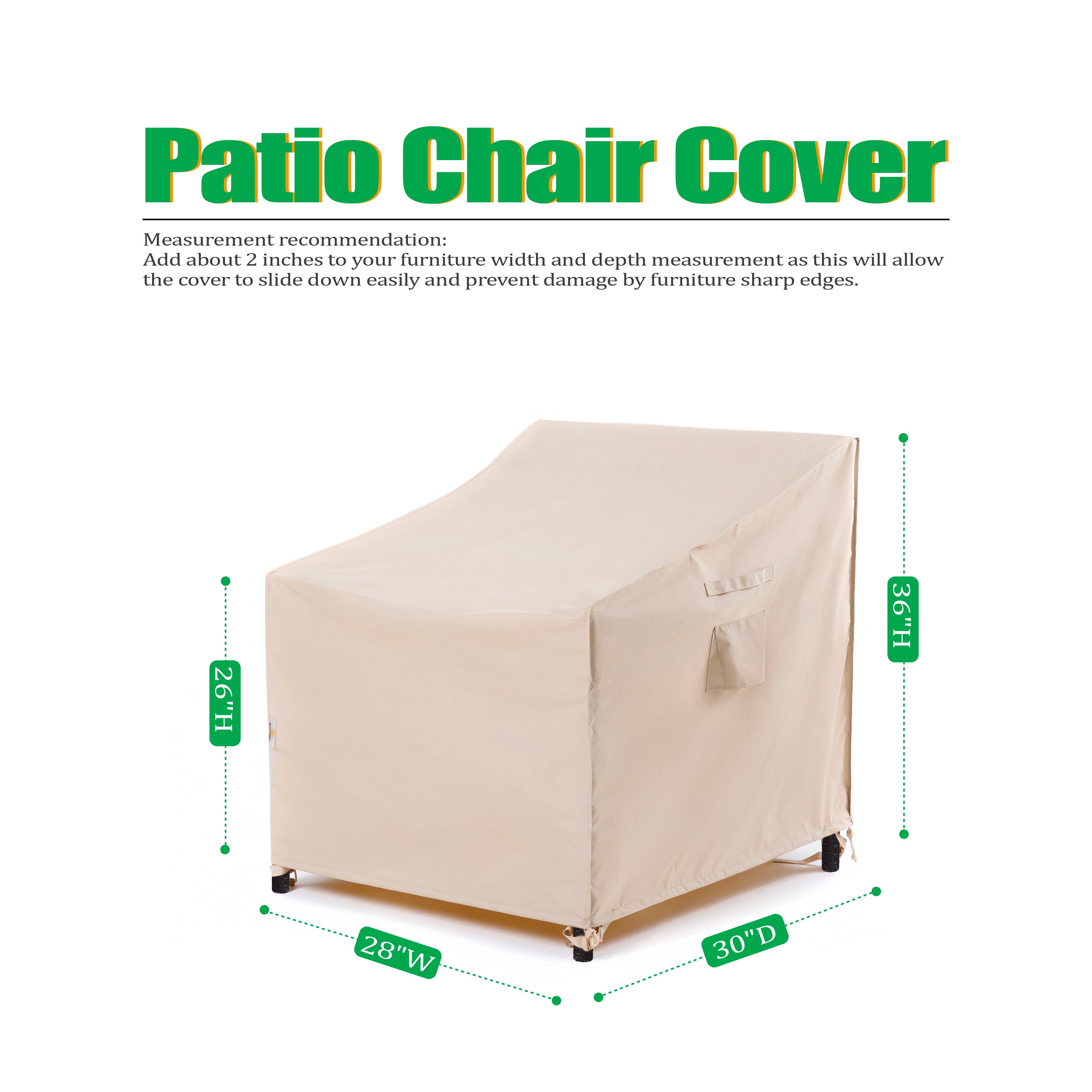 2025 Edition Waterproof Outdoor Patio Chair Cover - Beige