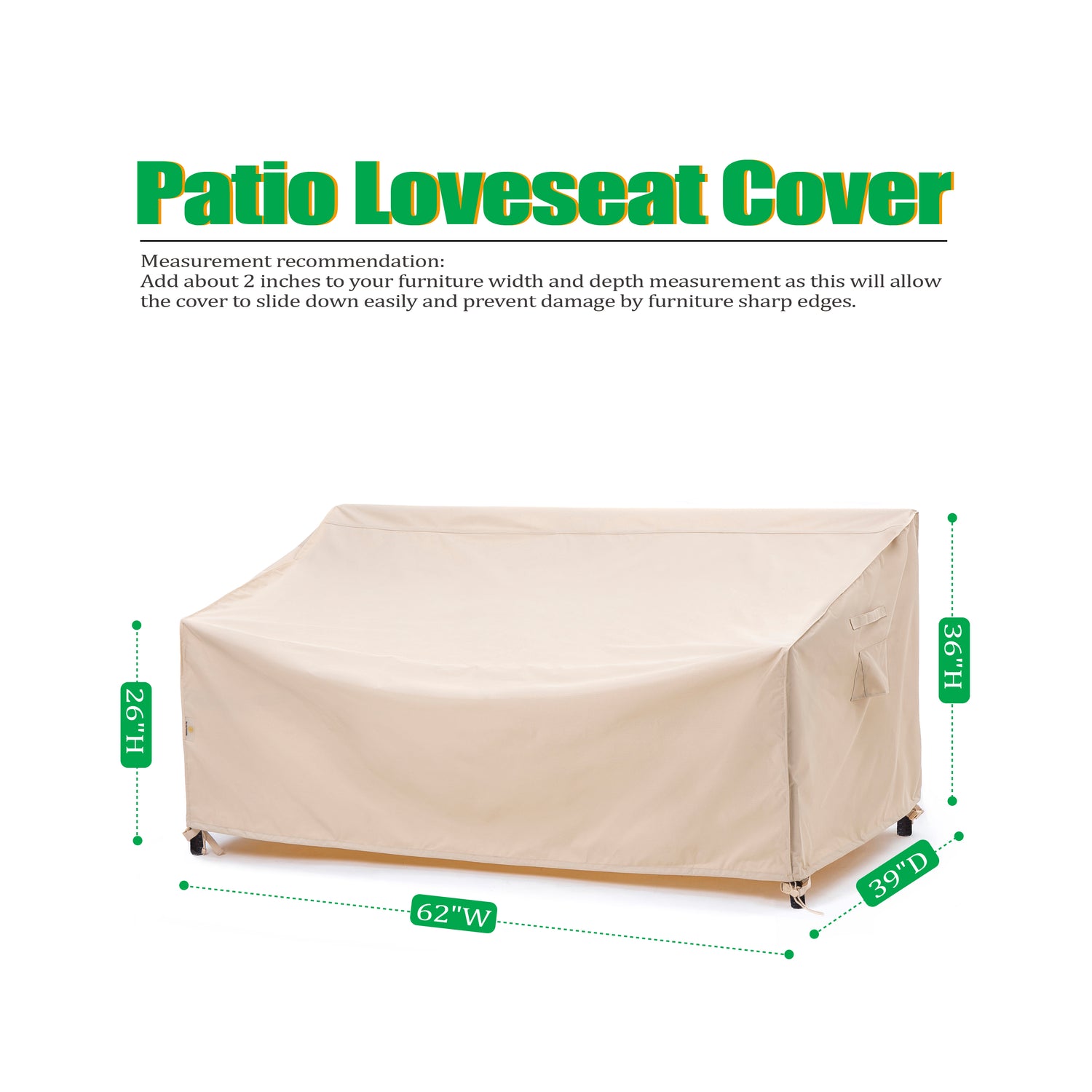 2025 Edition Waterproof Outdoor Patio Sofa/Bench/Loveseat Cover - Beige