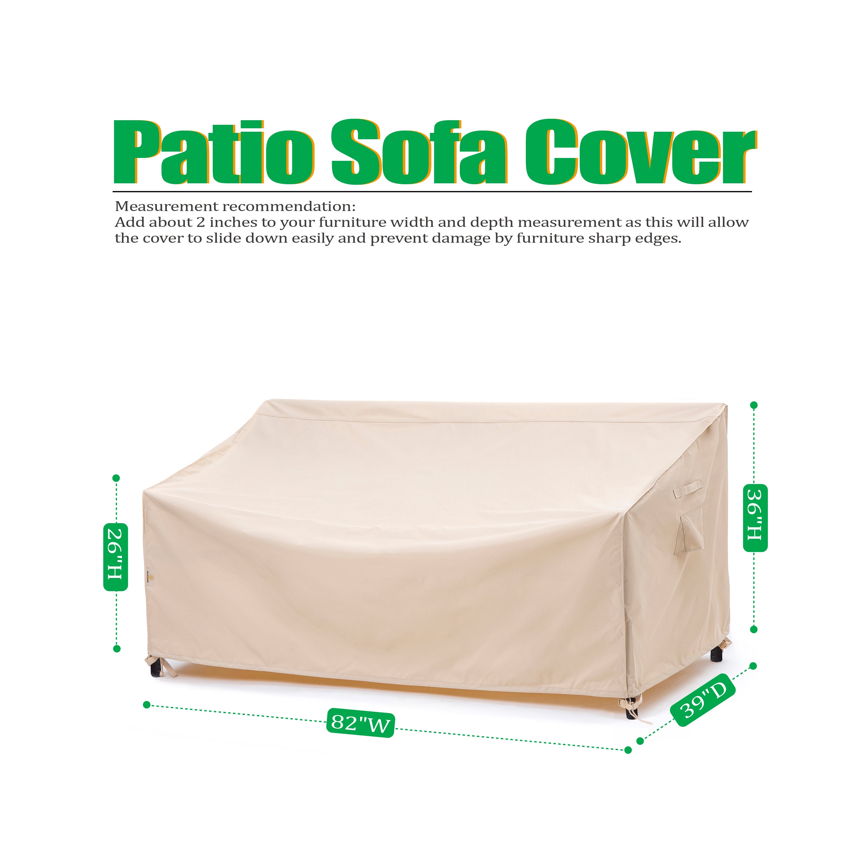 2025 Edition Waterproof Outdoor Patio Sofa/Bench/Loveseat Cover - Beige