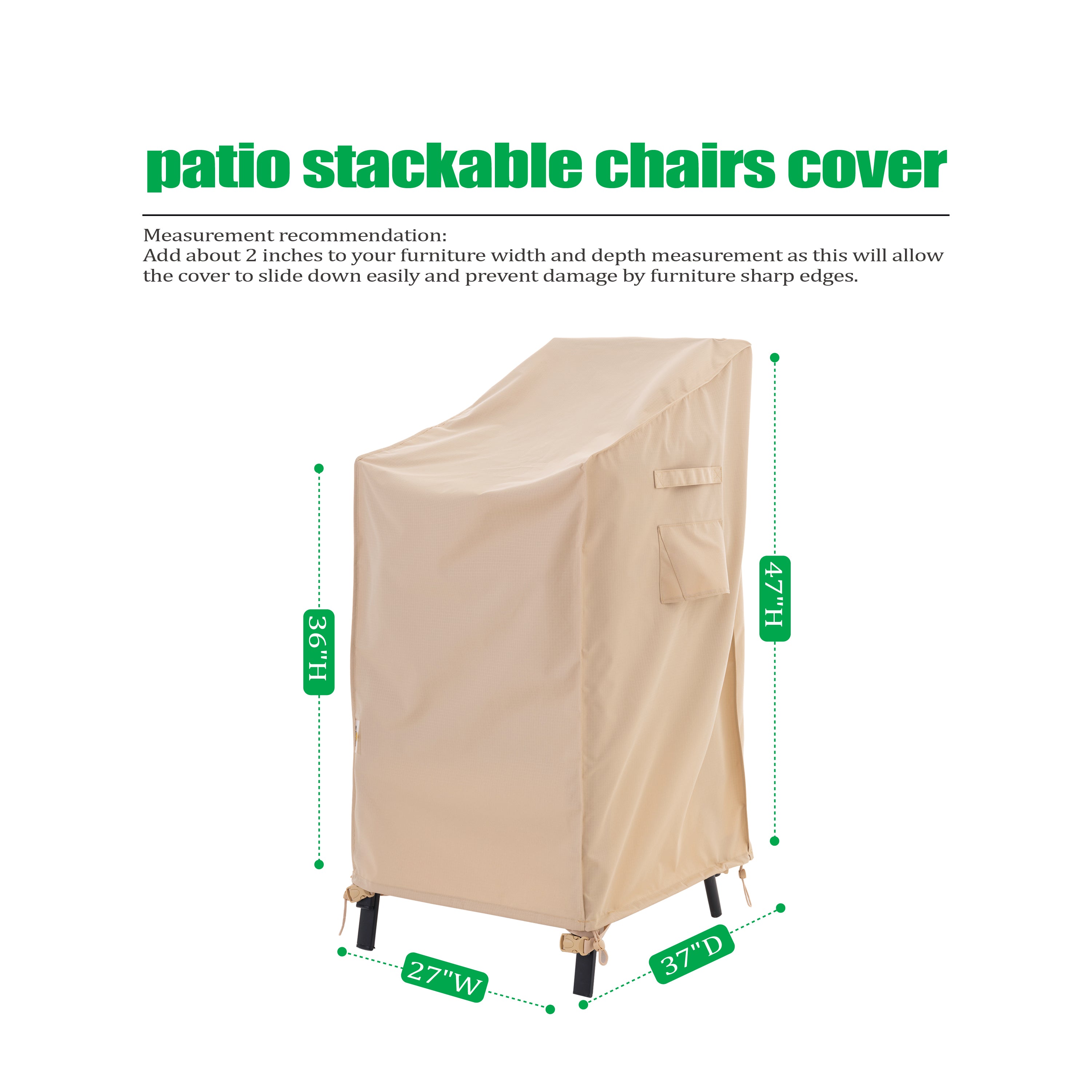 2025 Edition Waterproof Outdoor Patio Chair Cover - Beige