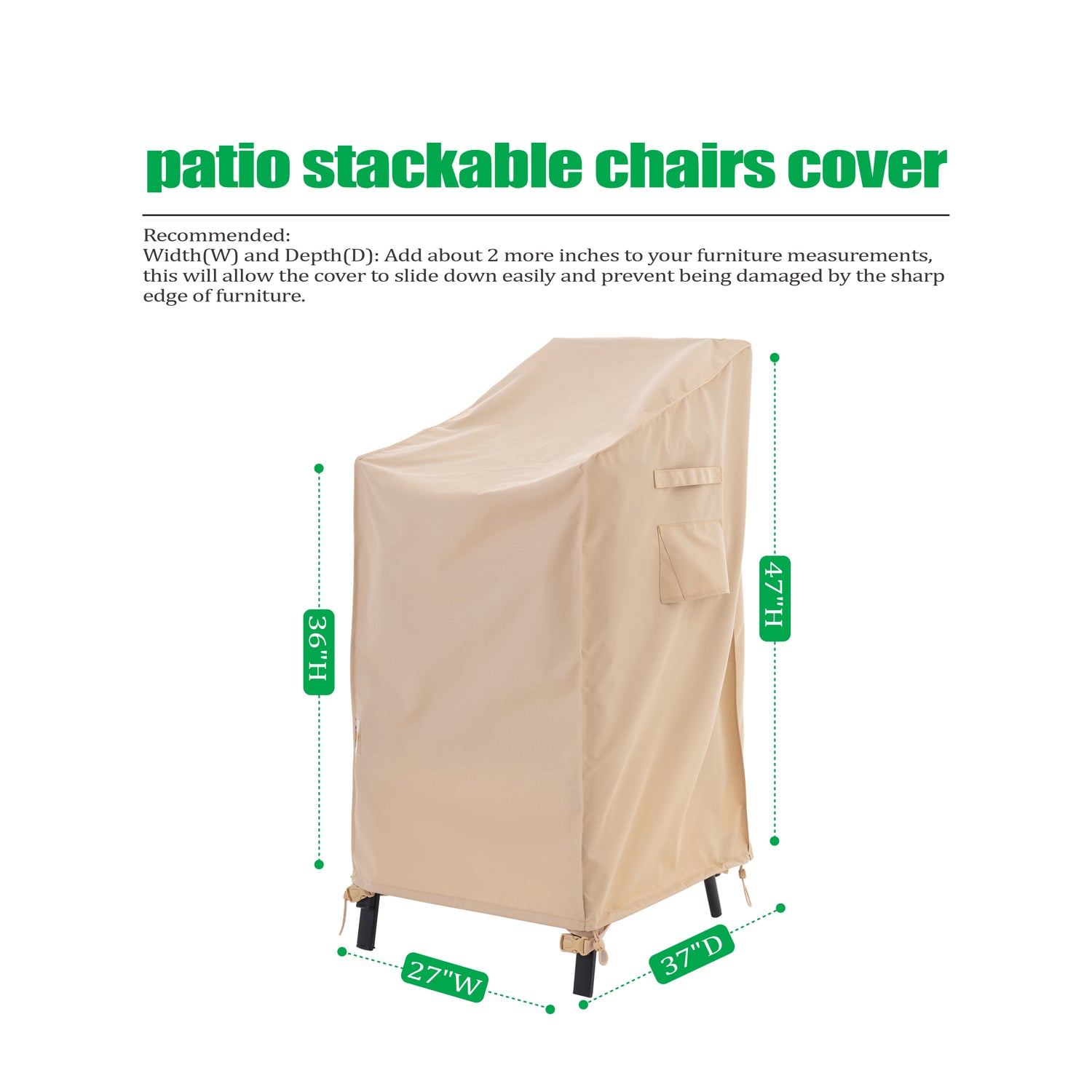 2025 Edition Waterproof Outdoor Patio Chair Cover - Beige