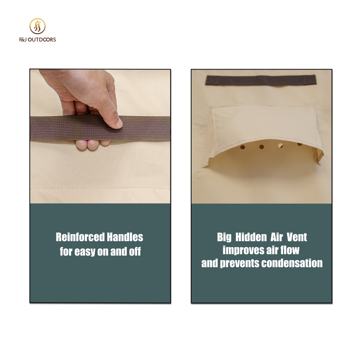 2025 Light Weight Edition Waterproof Outdoor Patio Round Cover - Beige+Brown