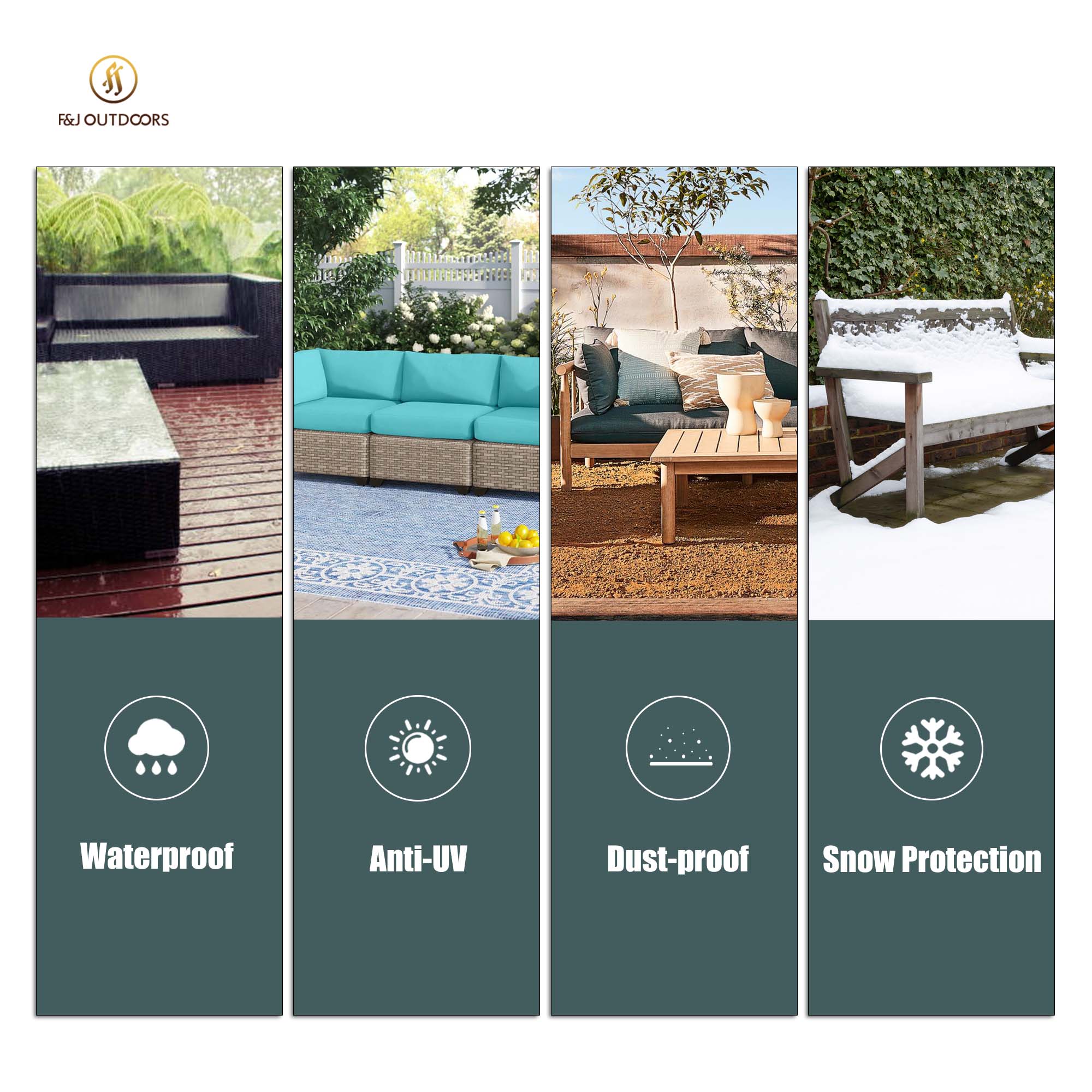 2025 Light Weight Edition Waterproof Outdoor Patio Sofa/Bench/Loveseat Cover - Beige+Brown
