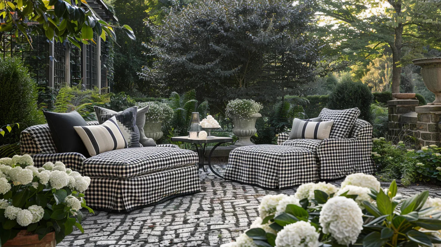 What Are Some Options for Outdoor Furniture Covers With a Houndstooth Pattern?