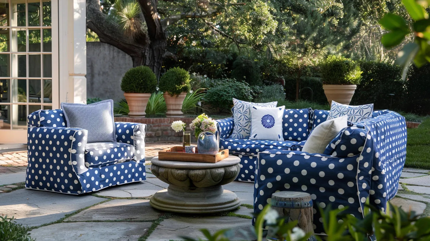 What Are Some Options for Outdoor Furniture Covers With a Polka Dot Pattern?